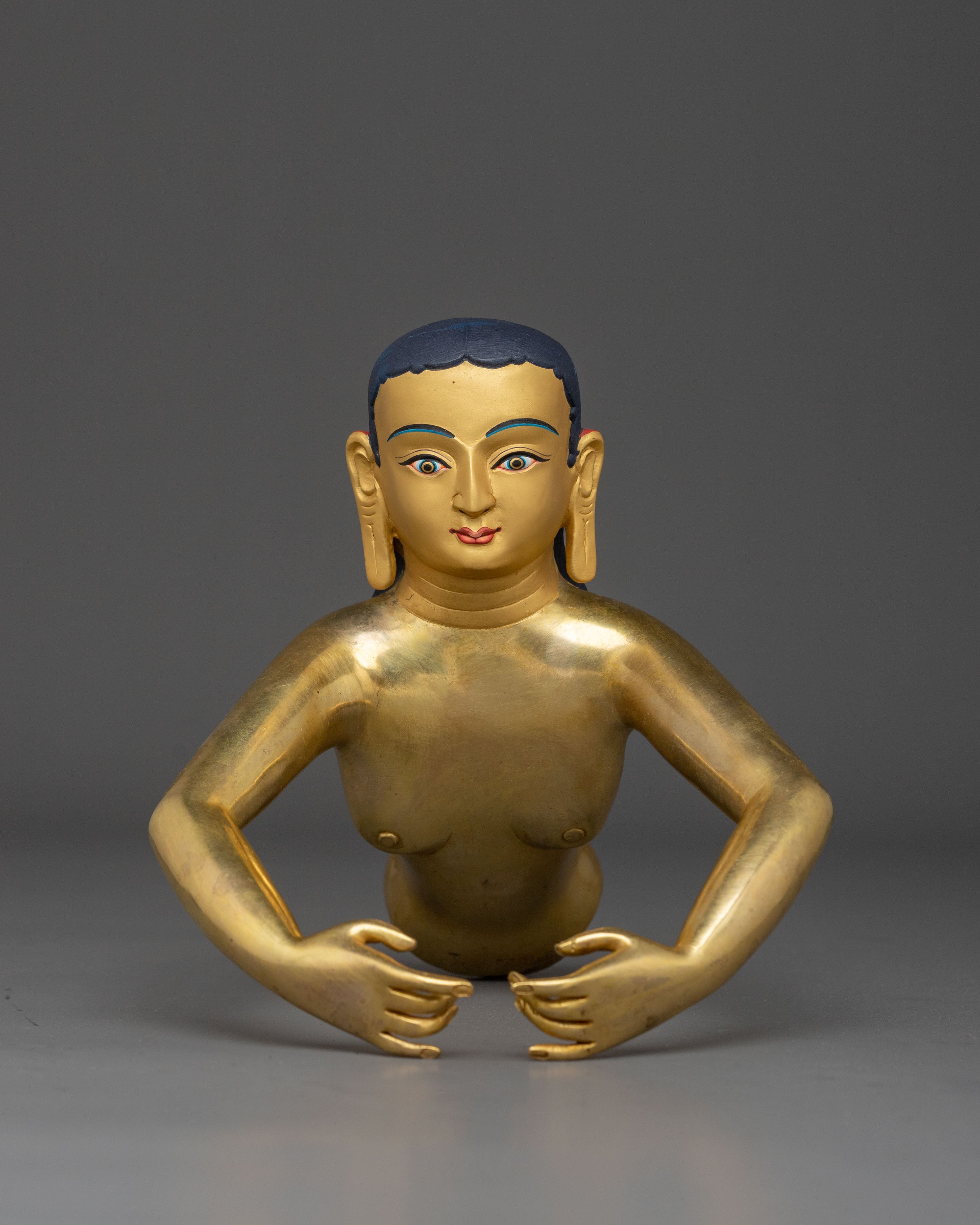 Samantabhadra with Consort Handmade Golden Statue: 24K Gold Gilded