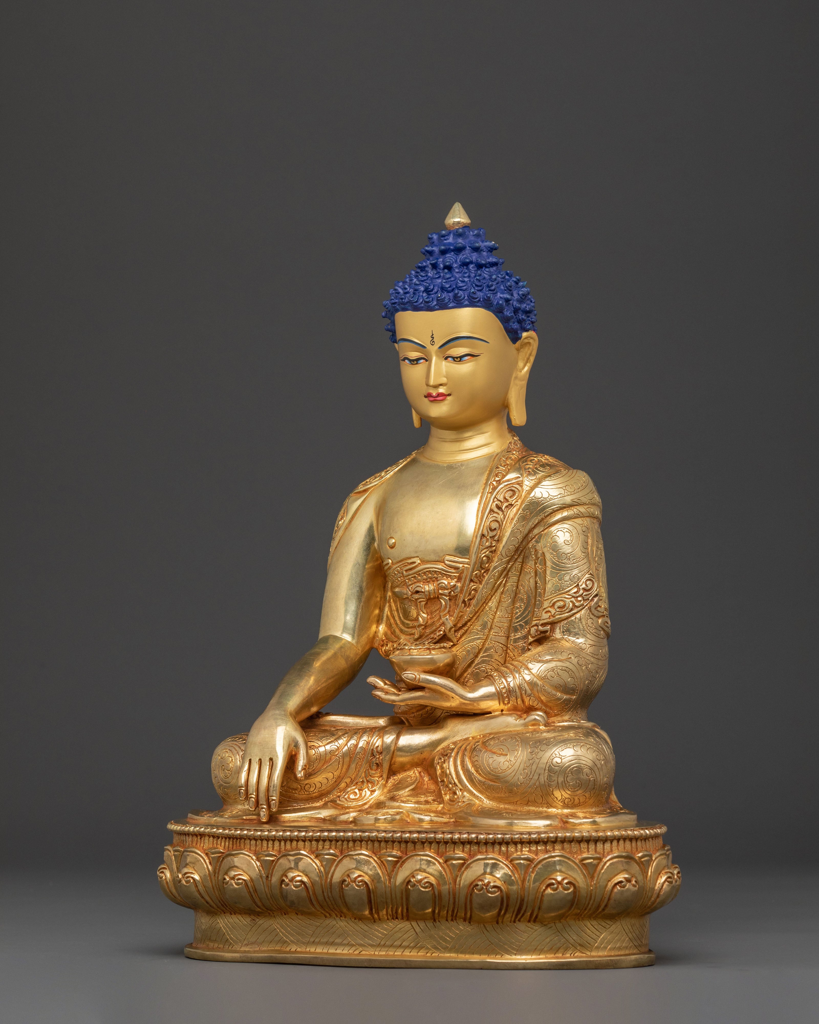 Handcrafted Shakyamuni Buddha Divine Statue - 24K Gold Gilded Statue