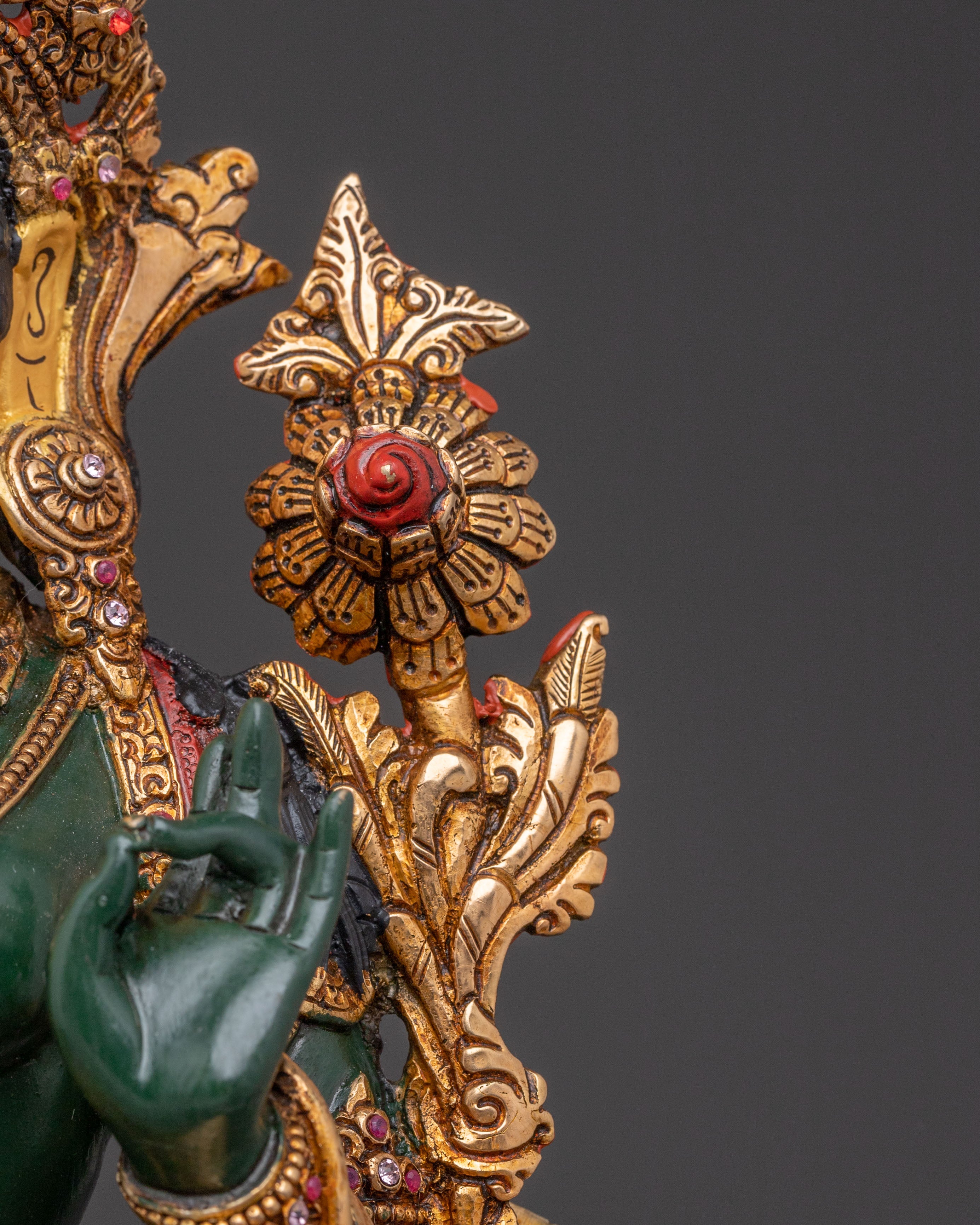 Green Tara Handcrafted Copper Statue – Radiant Devotion