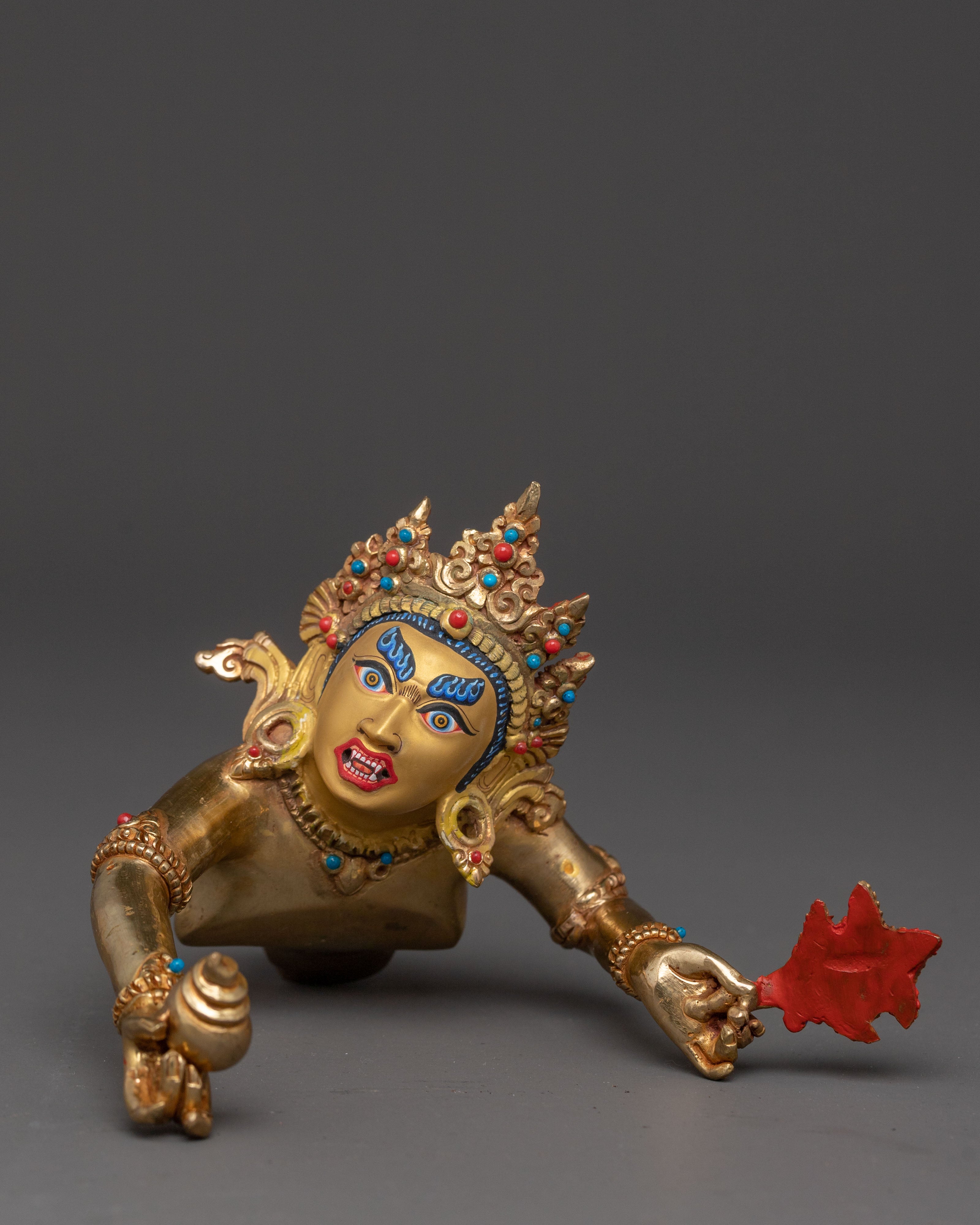 Green Dzambhala Spiritual Statue| Buddhist Wealth Deity