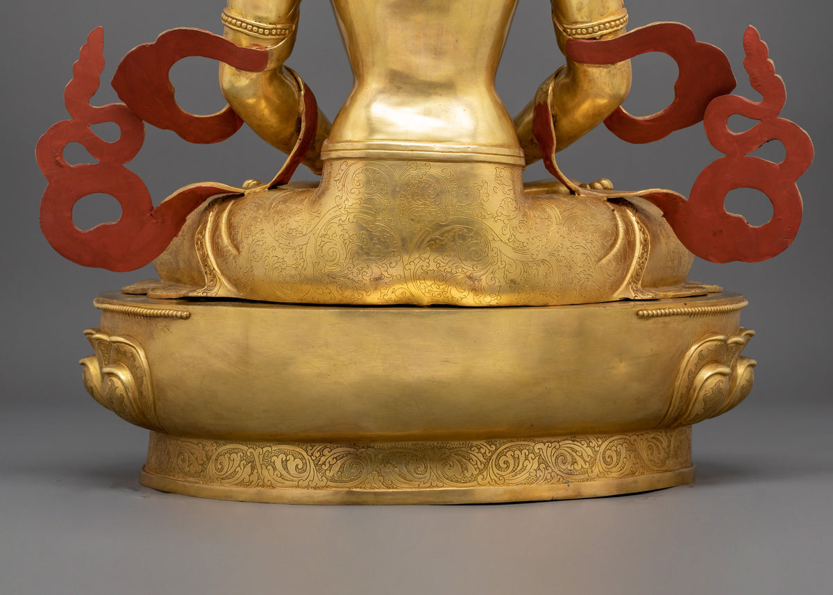 Handmade Vairocana Sculpture | Gilded Serenity
