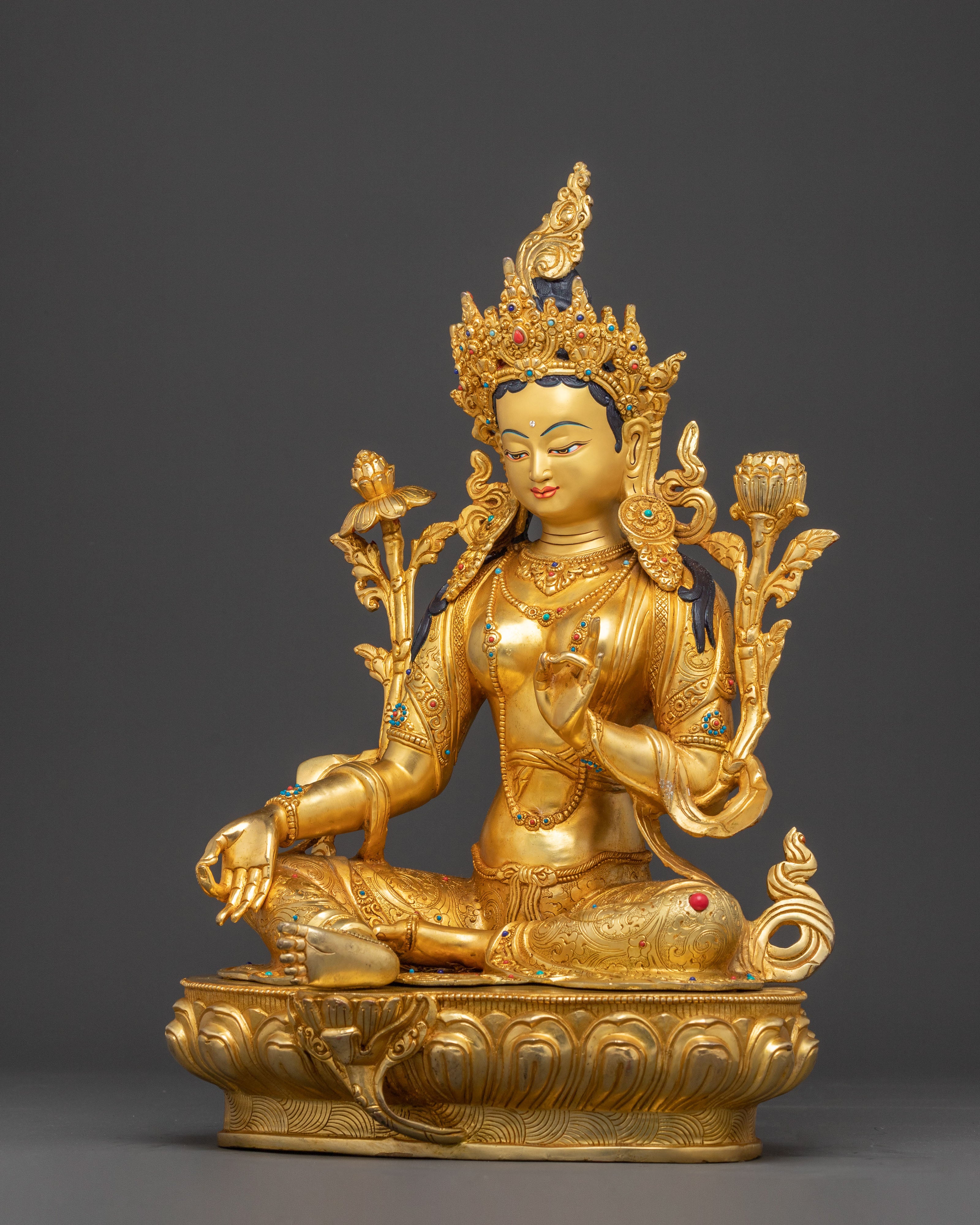 Green Tara Protector Goddess Statue