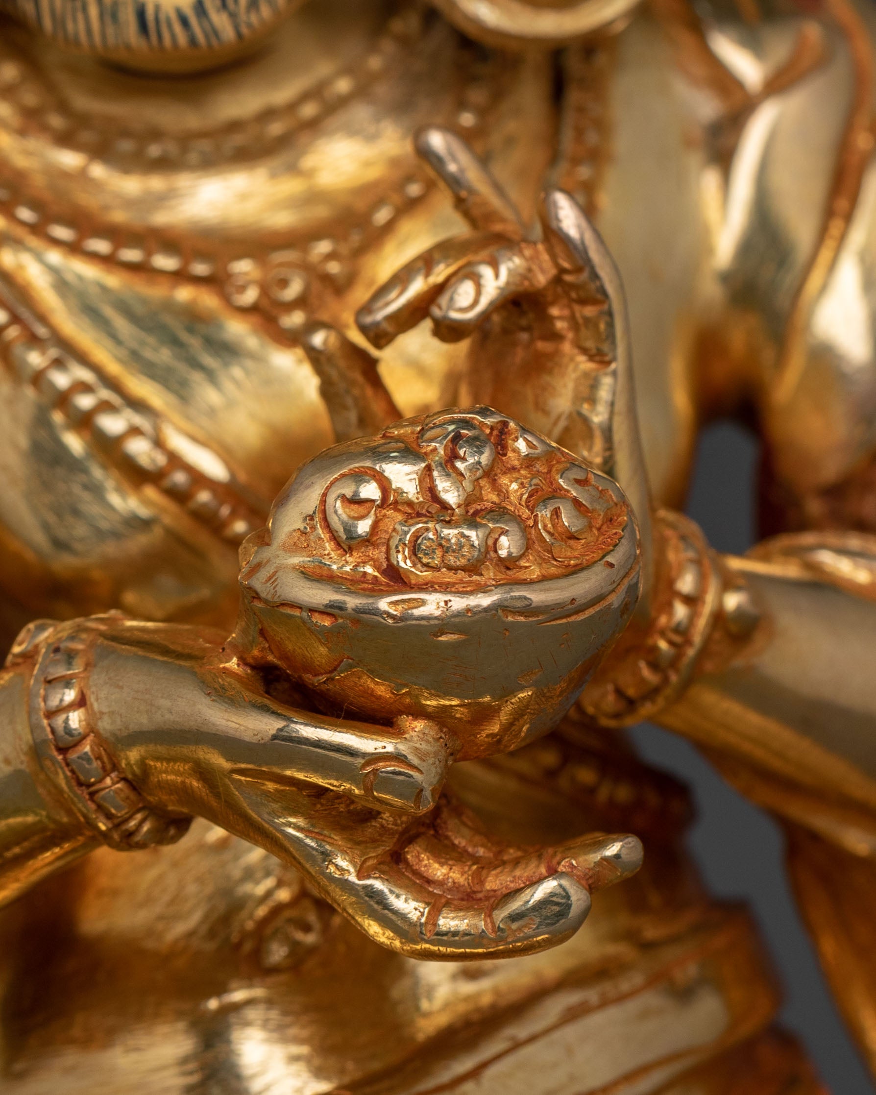 Naropa Sculpture: 24K Gold Gilded Buddhist Master