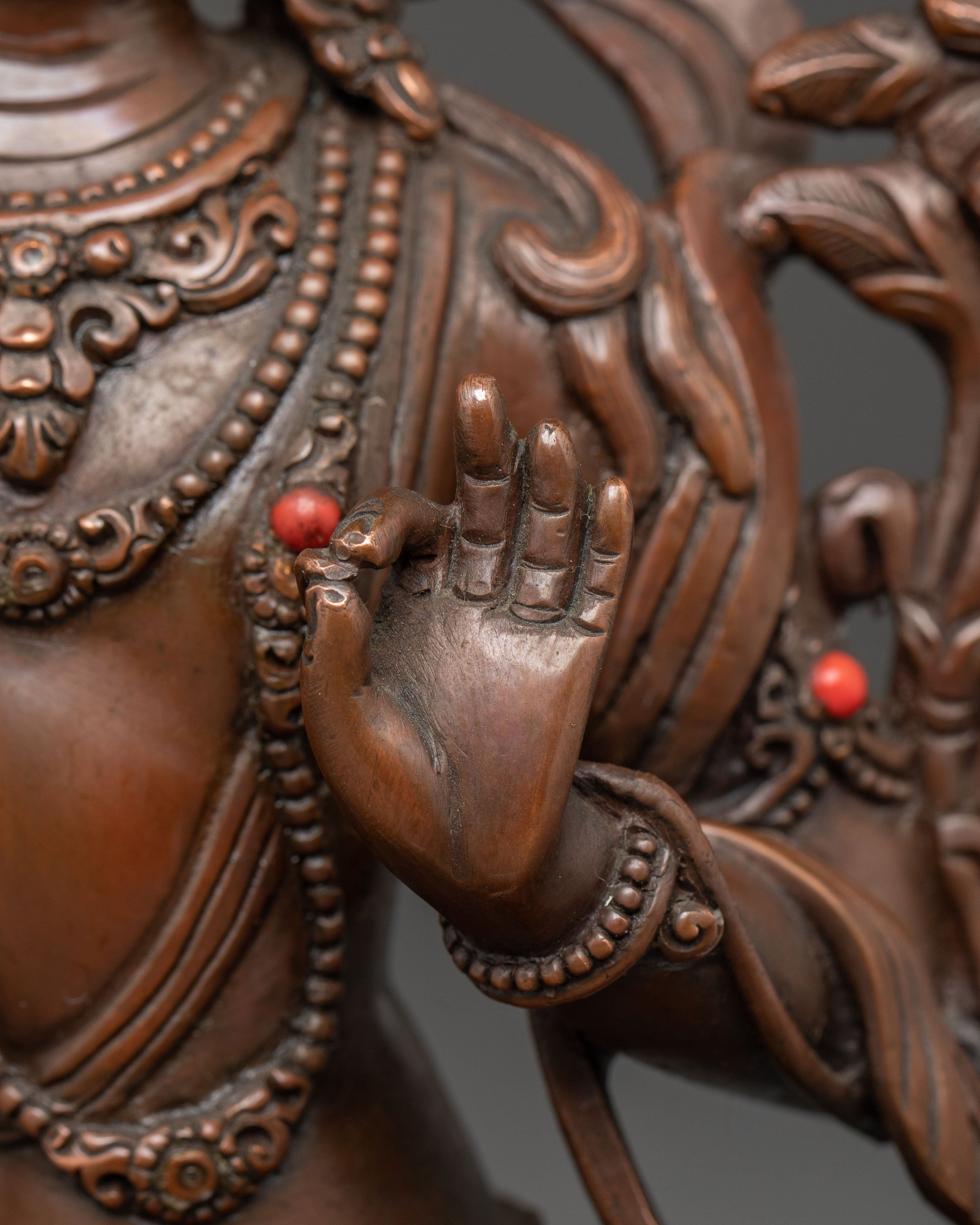 Handmade Copper Figurine of Manjushri | Meditation & Wisdom Decor