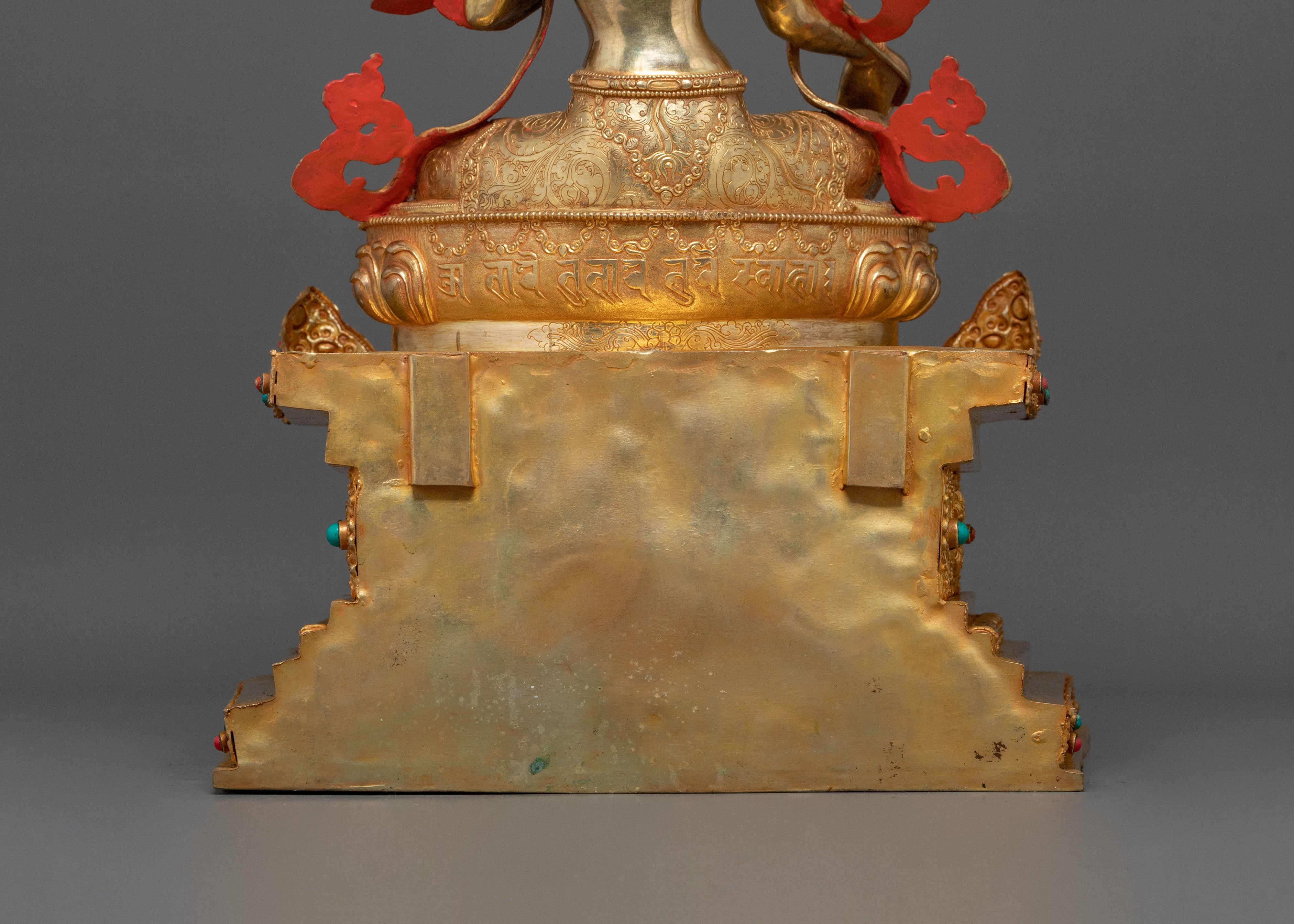 Twenty One Tara Sculpture | 24K Gold Gilded & Gemstone Inlaid