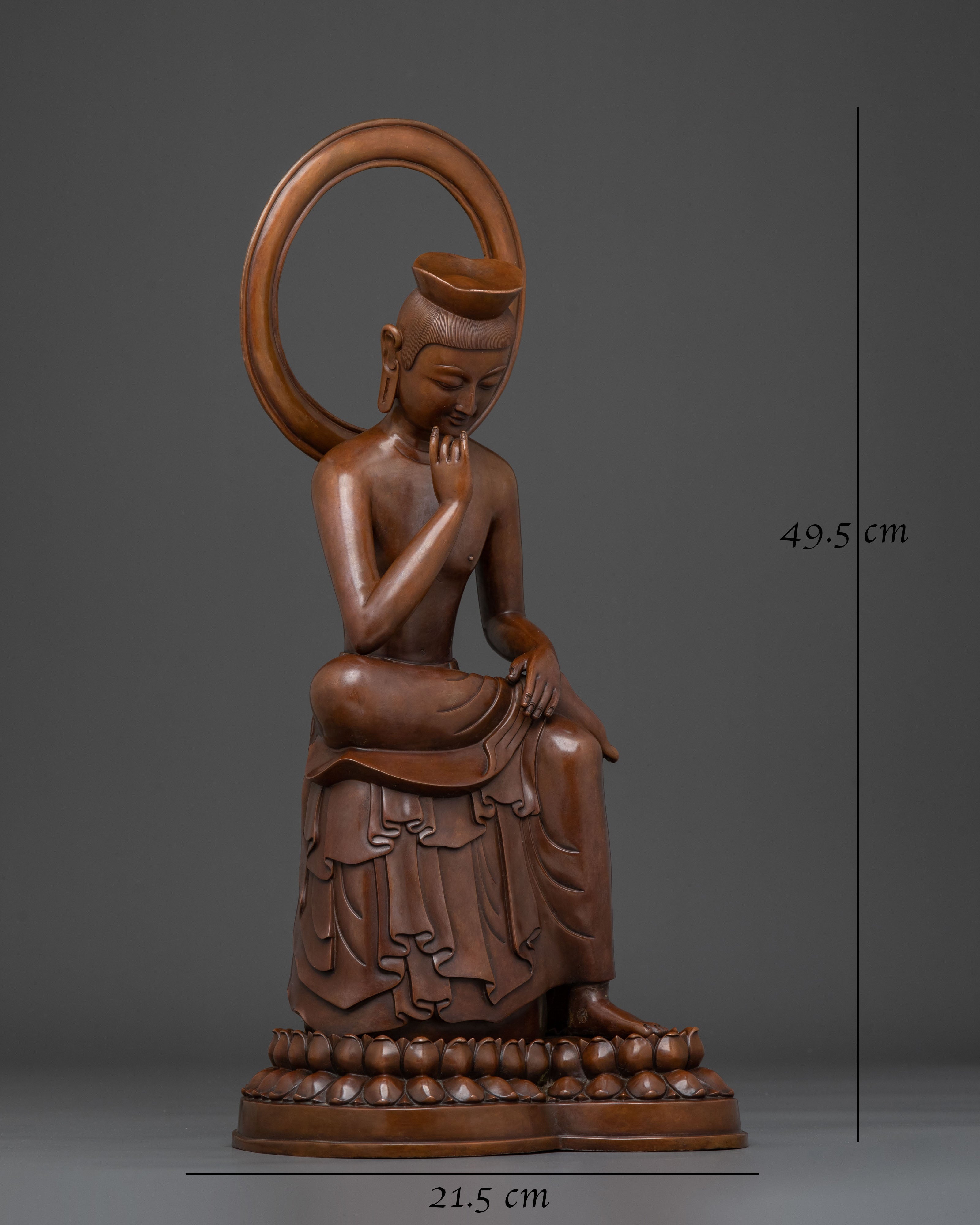 Maitreya Buddha Statue | Oxidized Copper Buddhist Sculpture