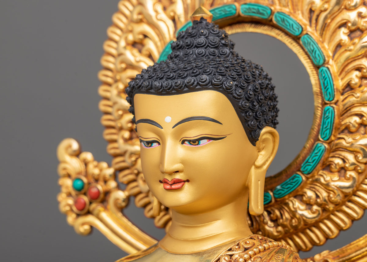 Vairocana Copper Statue with 24K Gold Gilding | Home Decor