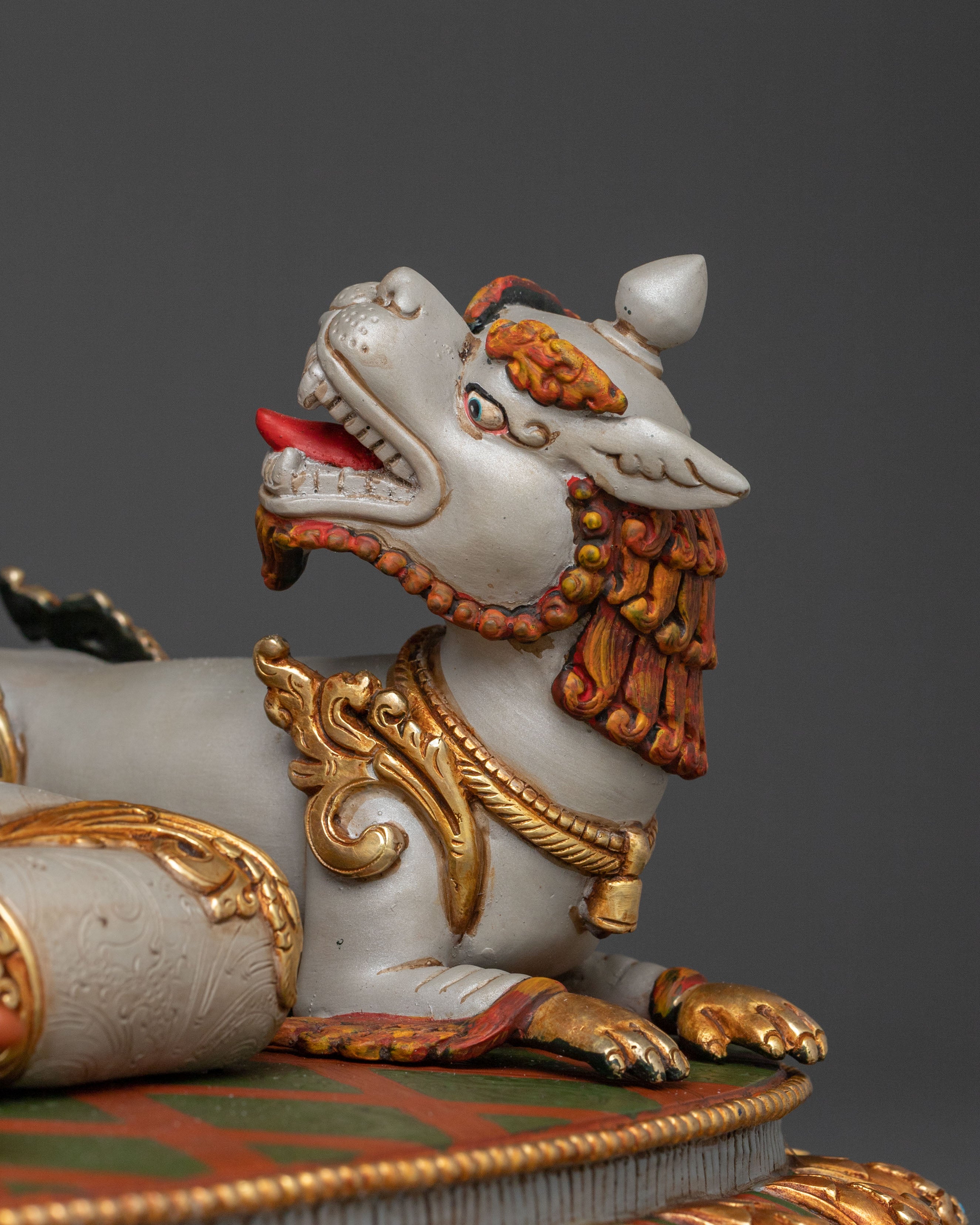 Majestic Wisdom Deity Simhanada Manjushri Statue