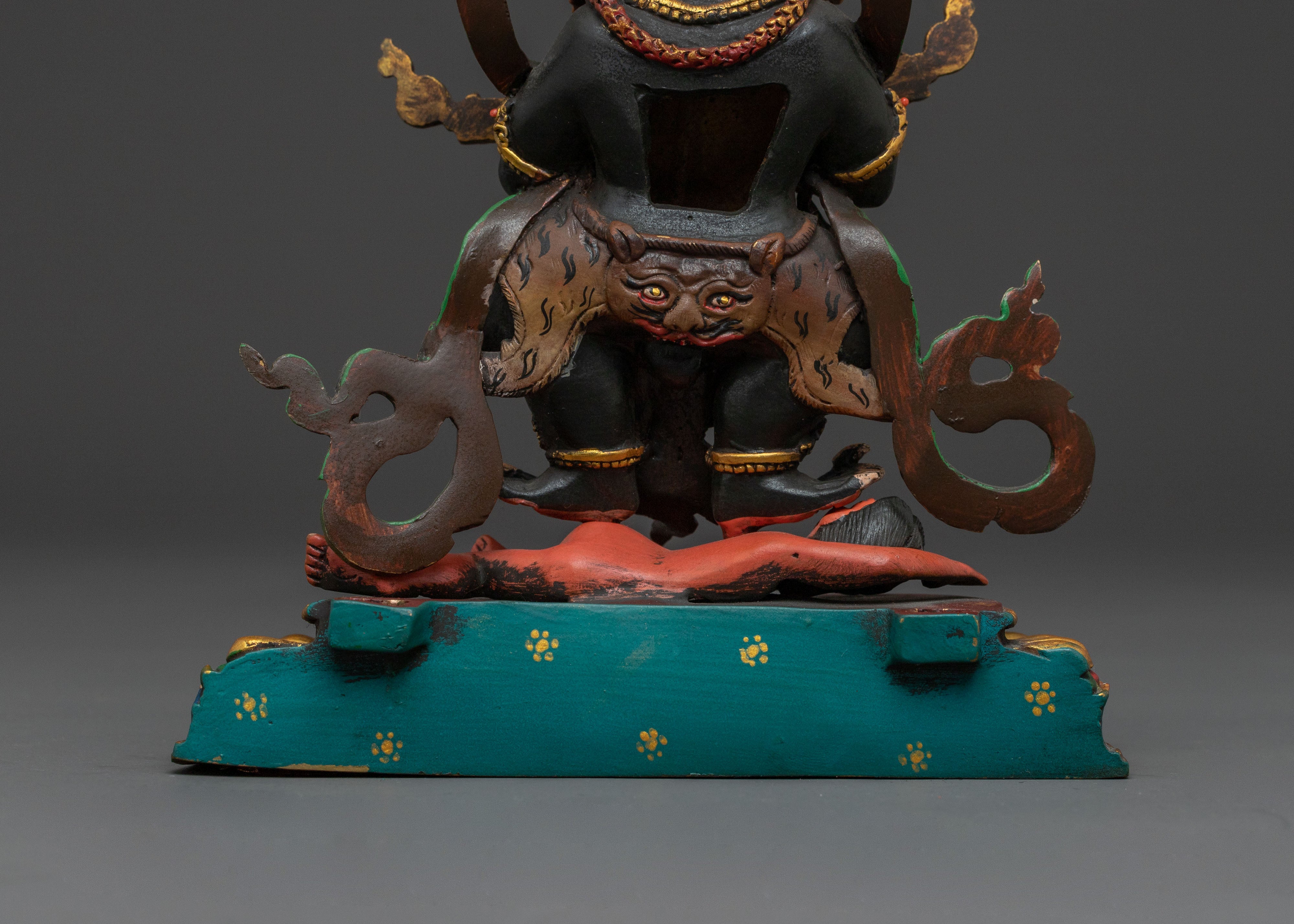 Sakya Mahakala Protection Statue – Hand-Gilded Copper Art