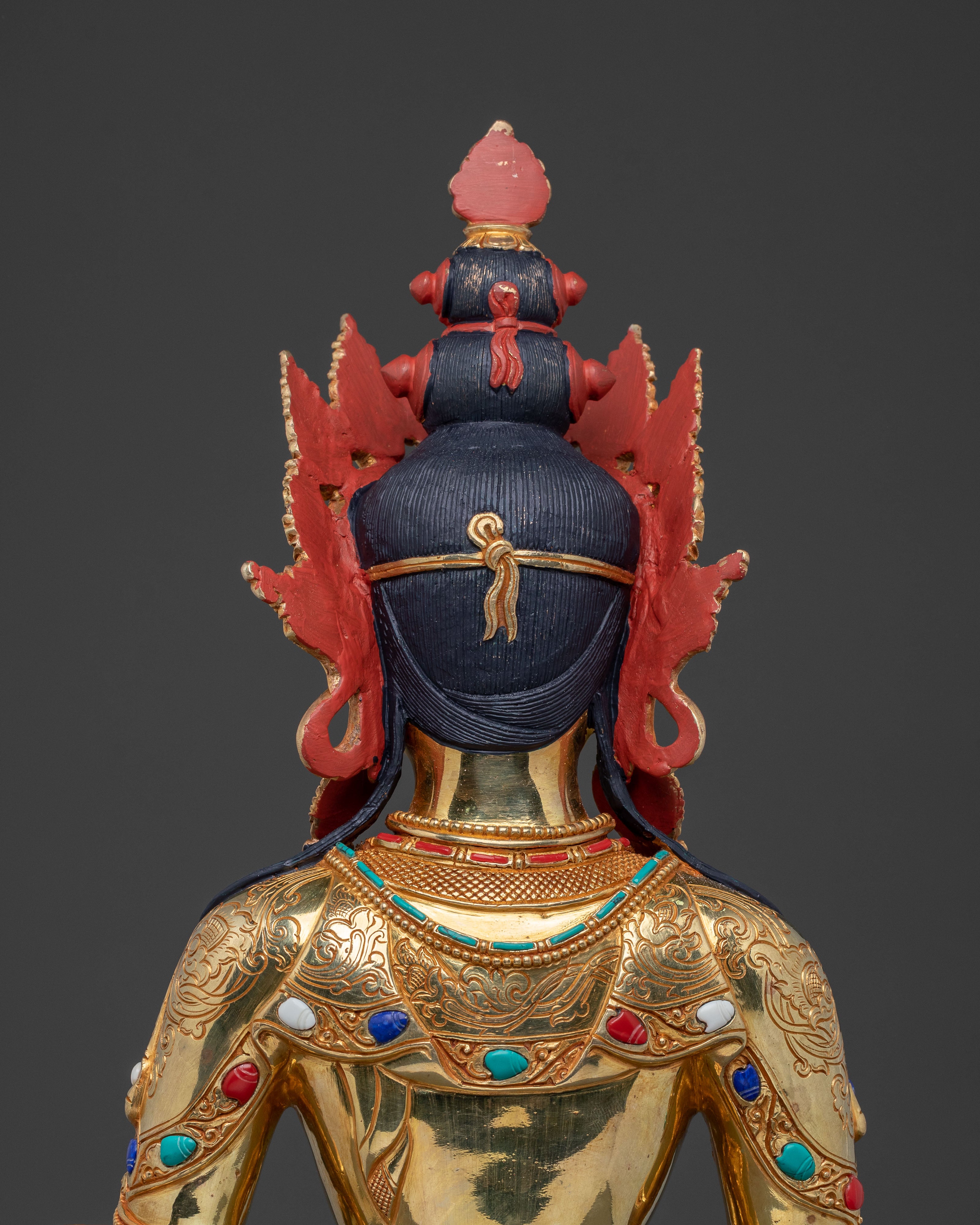 Amitayus: 24K Gold Gilded Traditional Statue