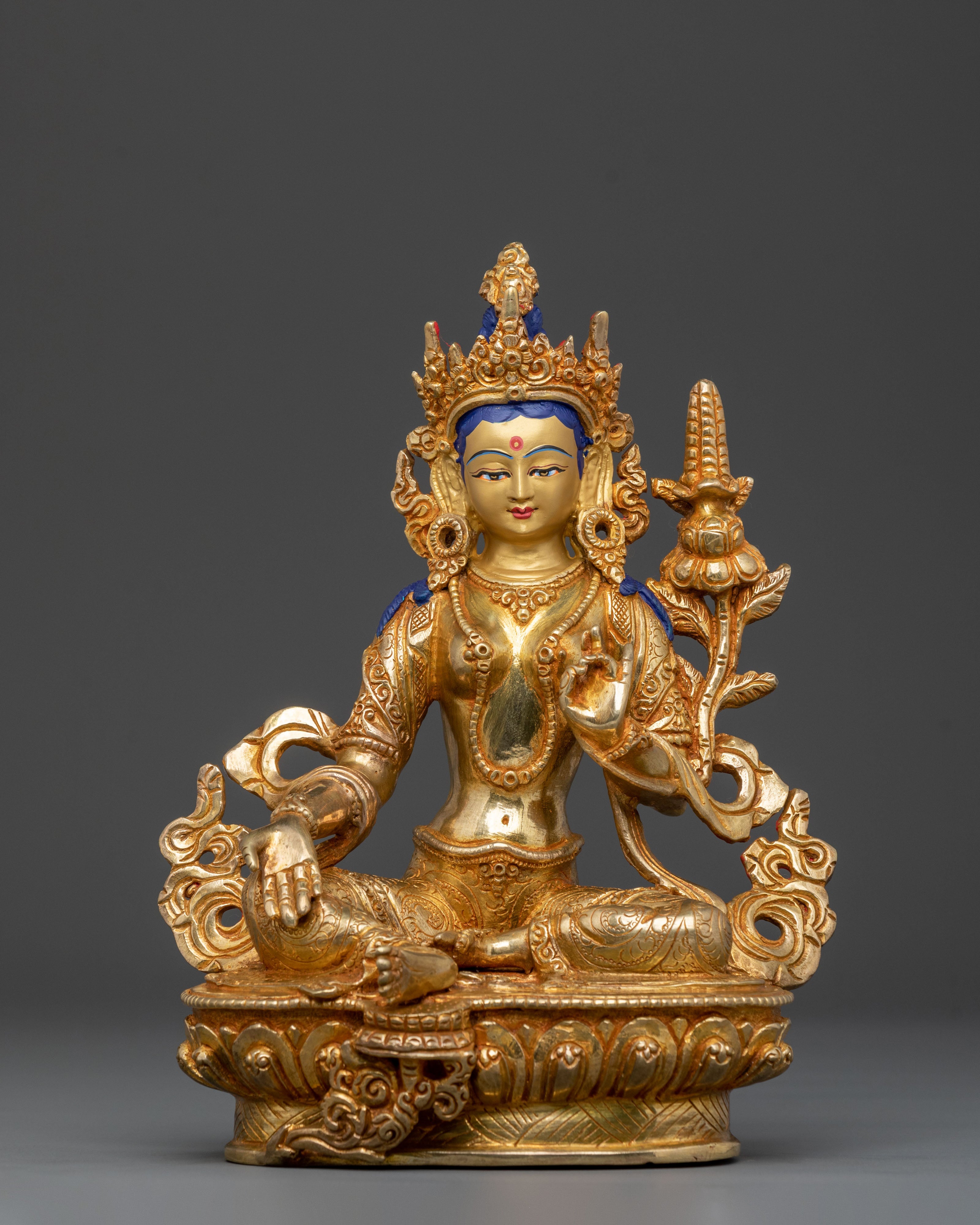 21 Tara: Handcrafted 24K Gold Gilded Statue Set