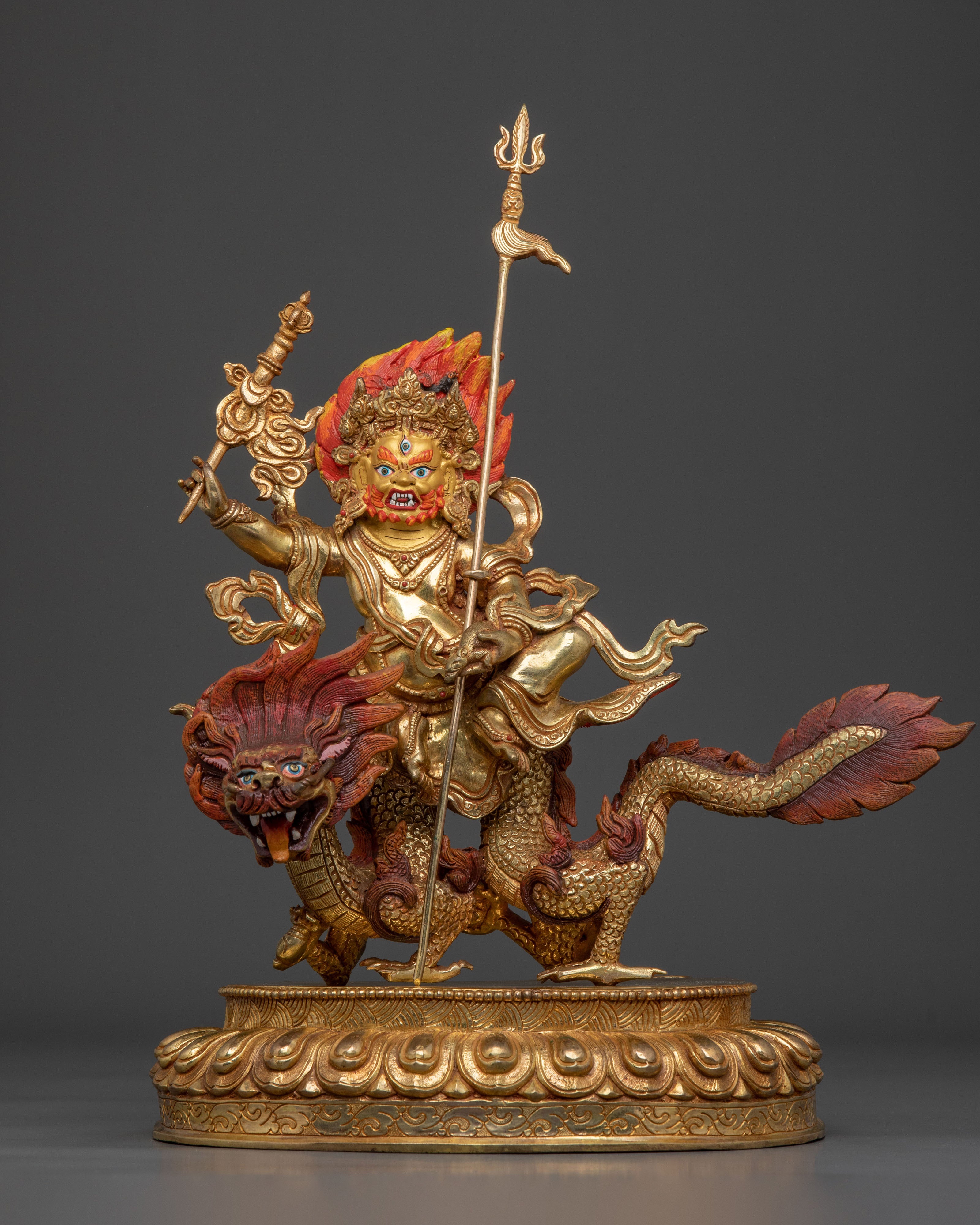 Sacred White Dzambhala Wealth Protector Statue