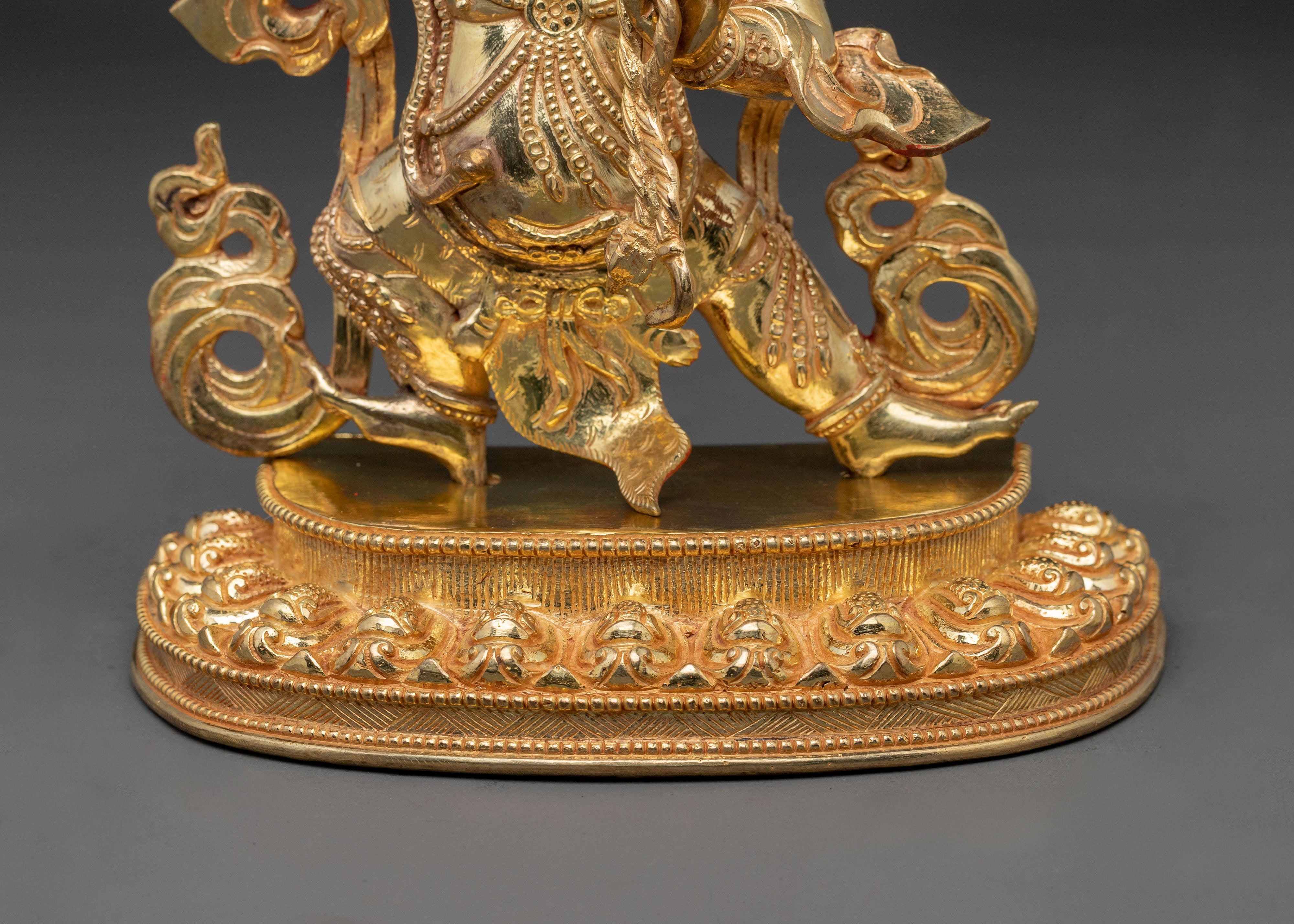 Vajrapani Bodhisattva Strength Statue - Gilded Copper Art