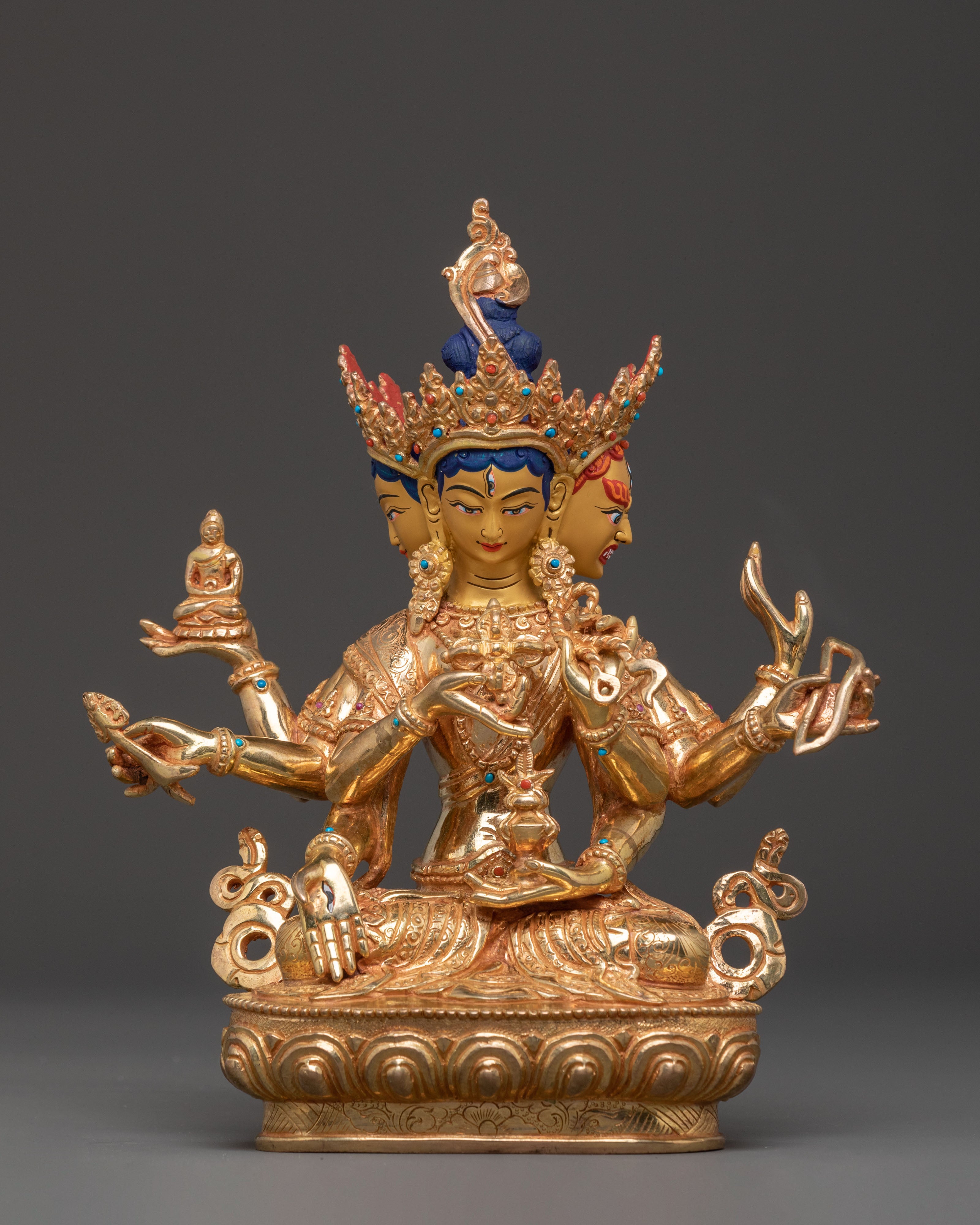 Three Face Nagyalma Statue | Tibetan Longevity Goddess