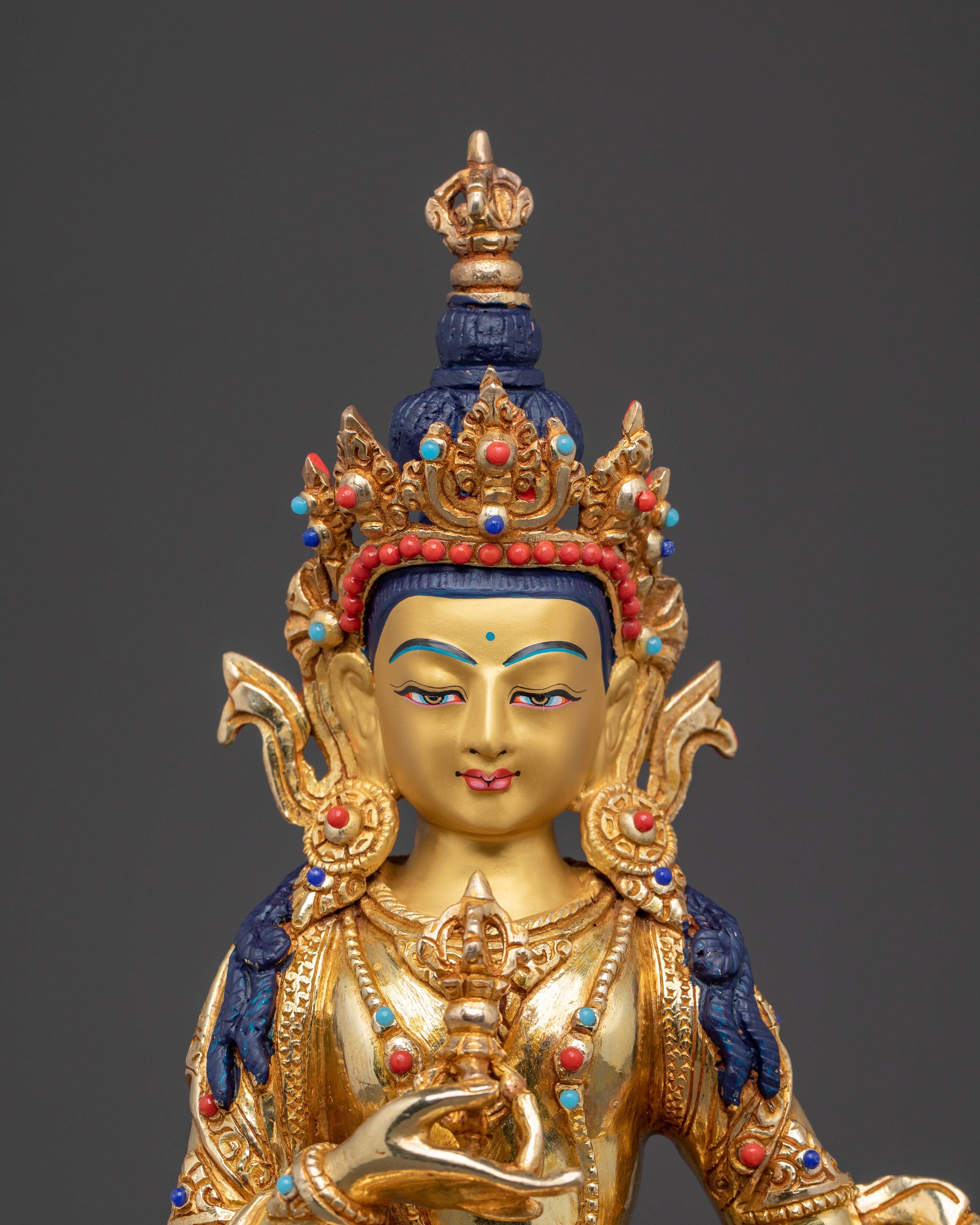 The Divine Vajrasattva Statue: Handcrafted Copper & Gold