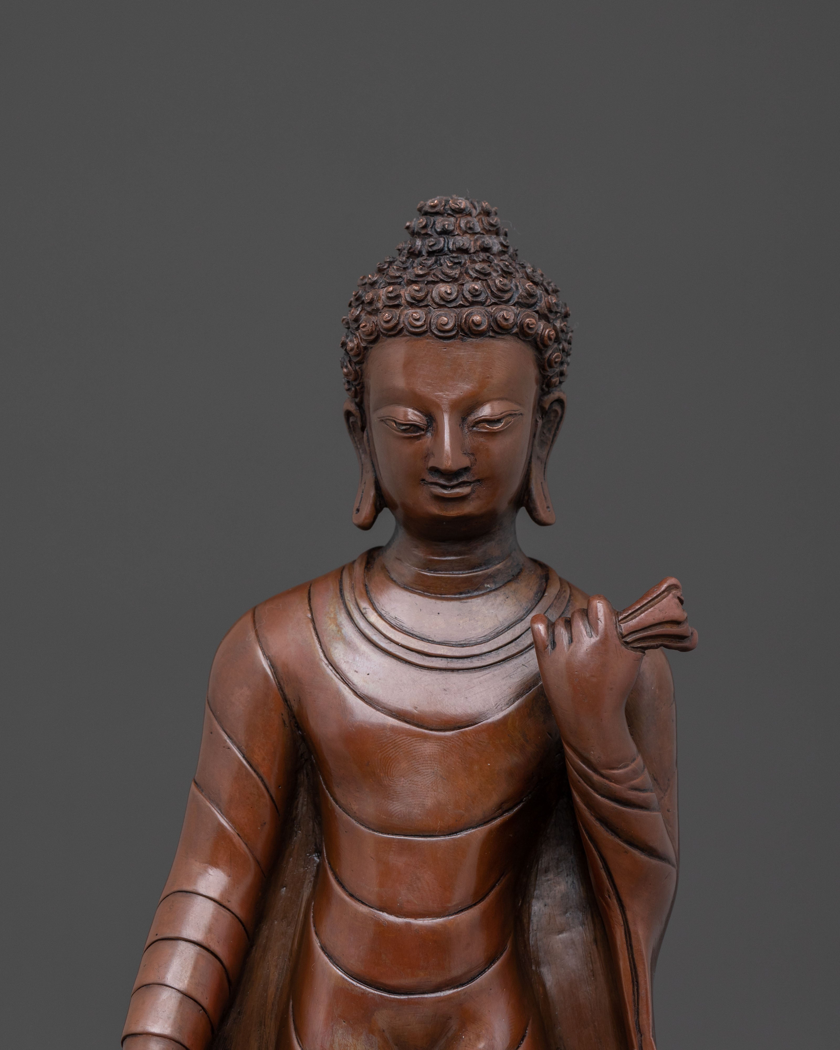 Dipankara Buddha Statue | Oxidized Copper Figure