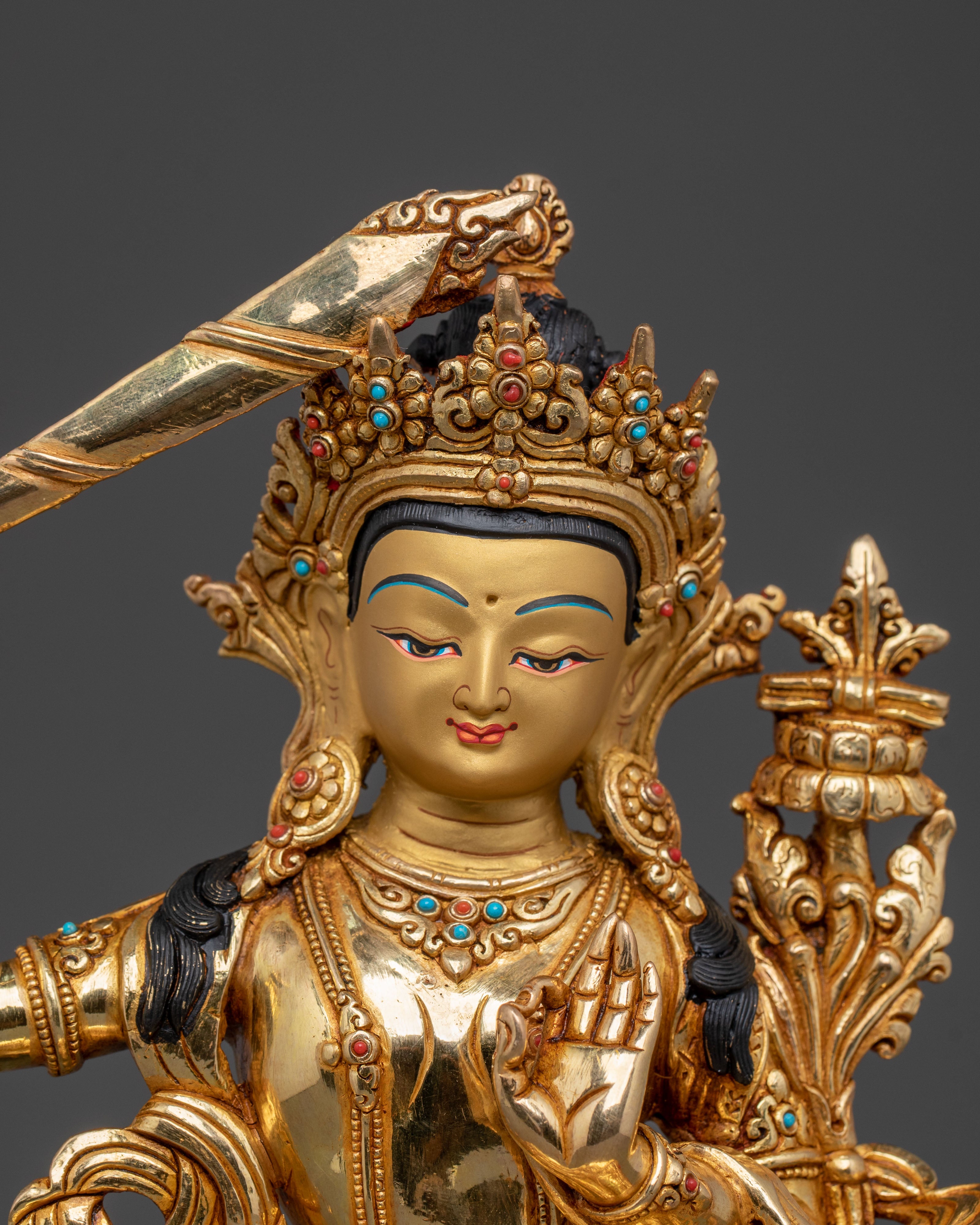sacred manjushri copper statue | Symbol of Wisdom & Enlightened