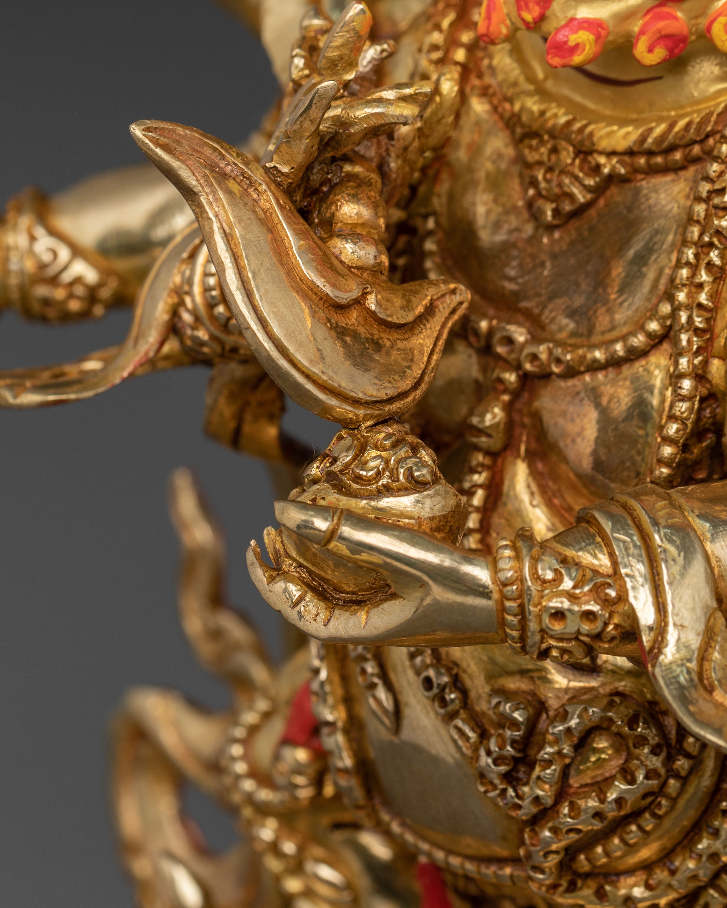 Six-Armed Mahakala 24K Gold Gilded Statue