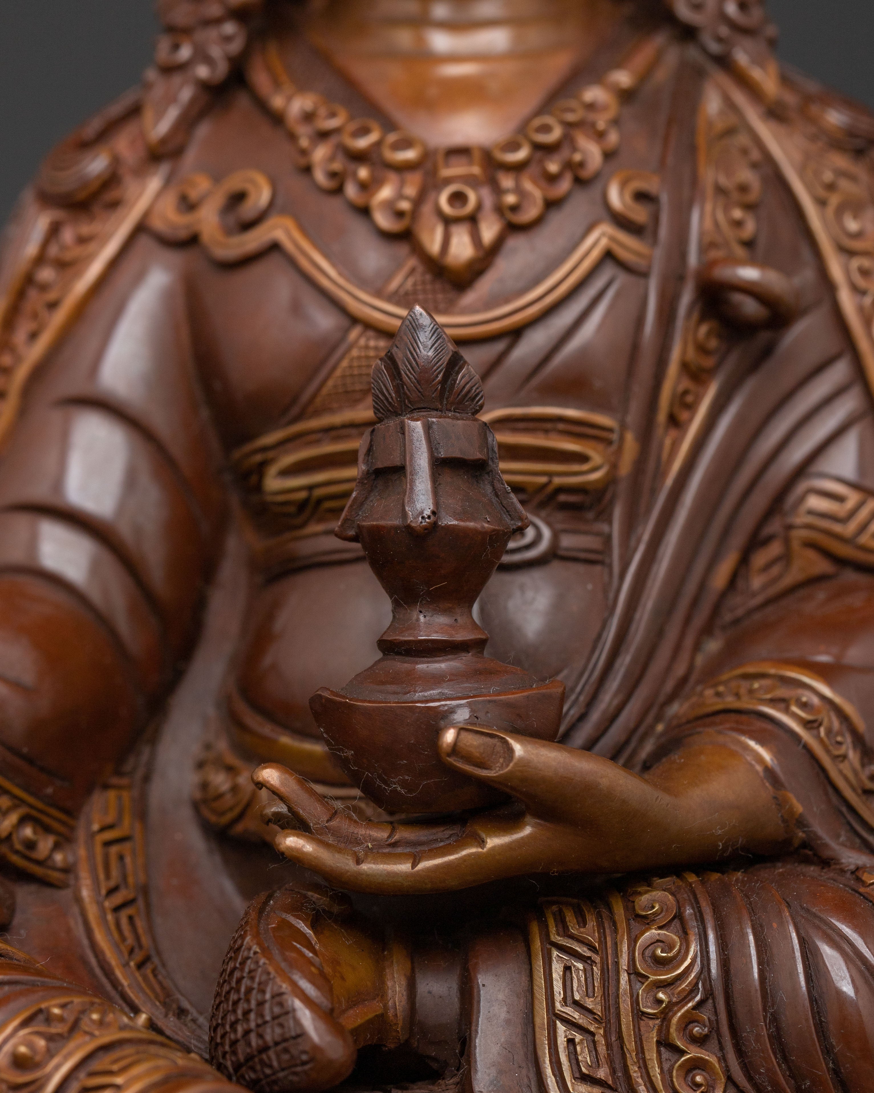 Guru Rinpoche Handcrafted Copper Statue