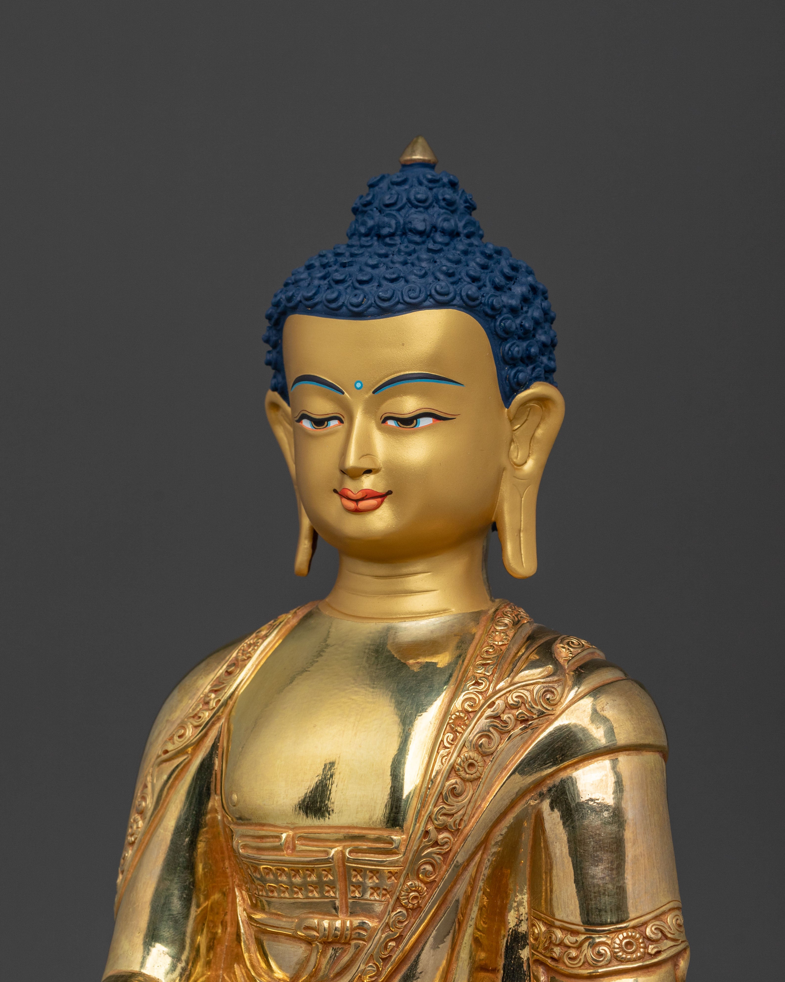 Hand Carved Gautama Buddha Statue | Tibetan Buddhist Altar Decor