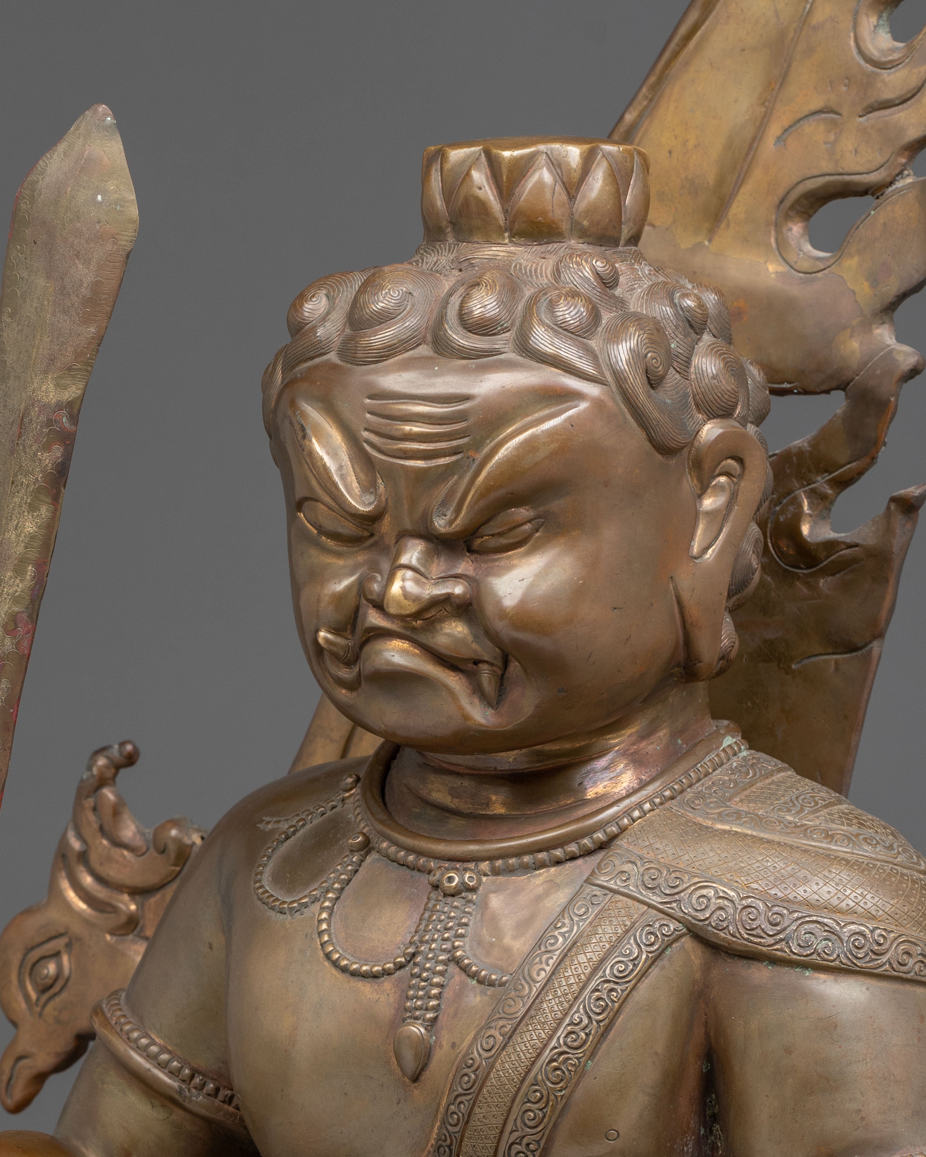Yamraj Oxidized Copper Statue | Dharma Protector