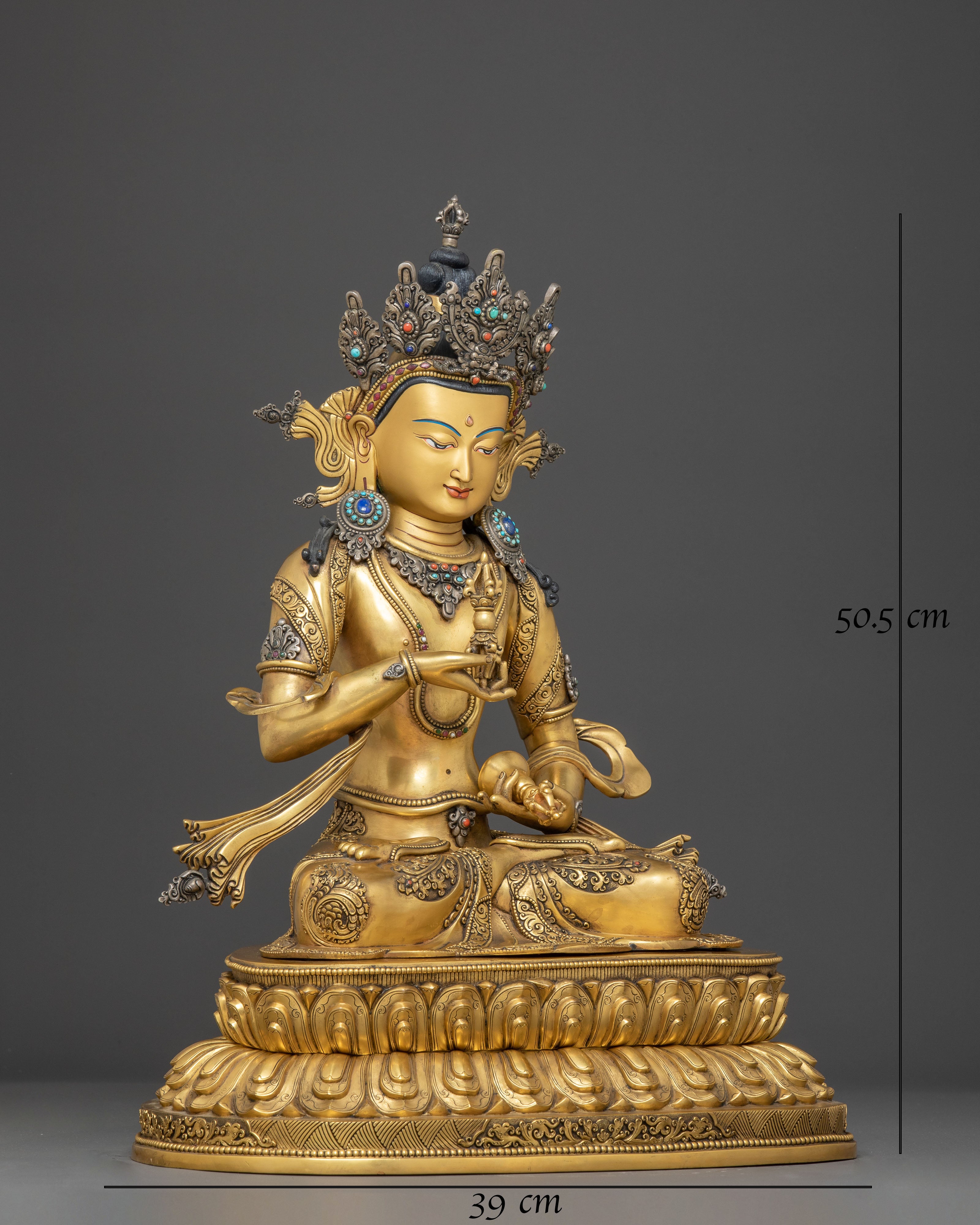 Golden Vajrasattva Symbol of Purification Statue | Tantric Buddhist Deity