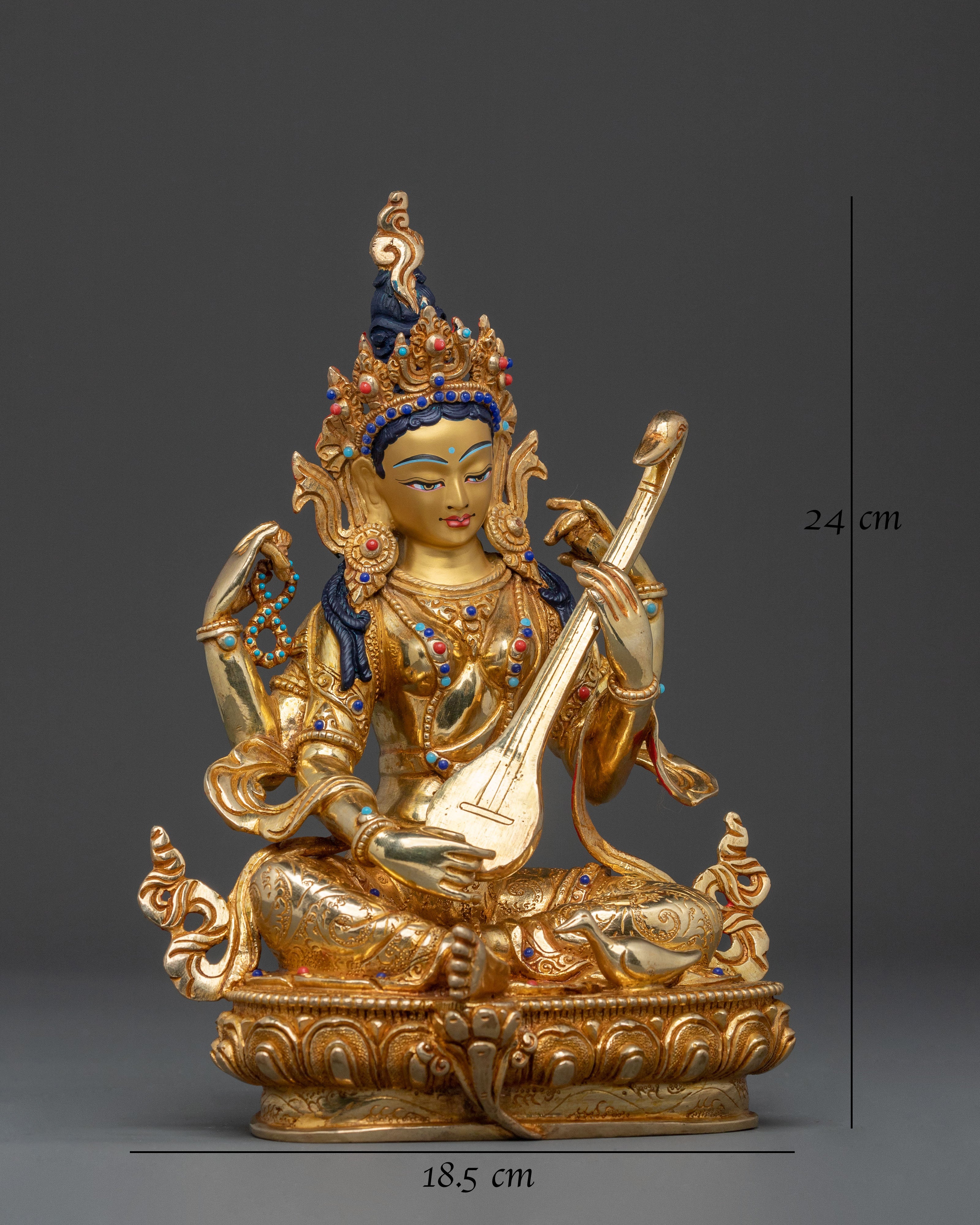 Saraswati Goddess Sculpture: Knowledge  Figurine