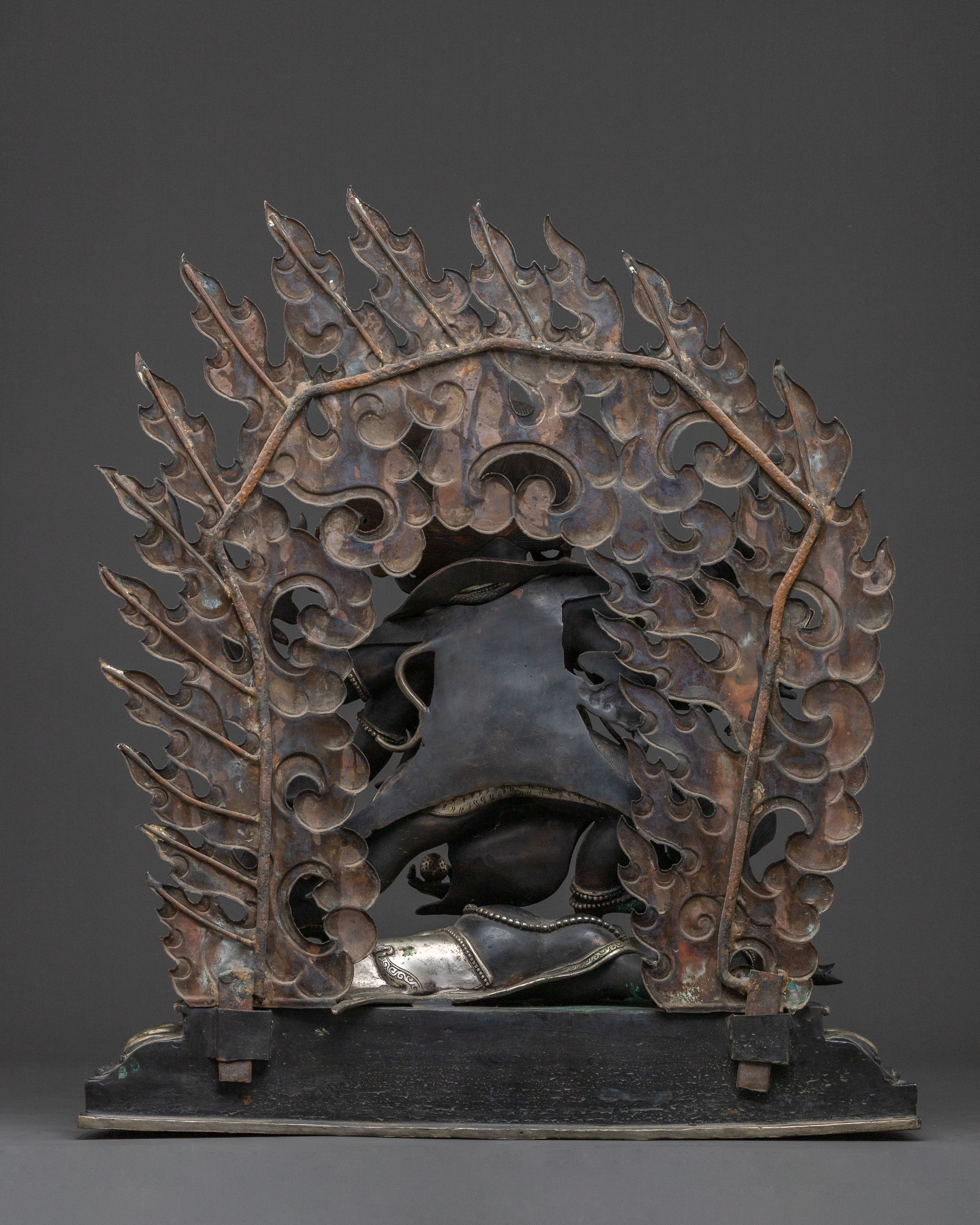 Six-Armed Mahakala Sacred Statue | Antique Finishing