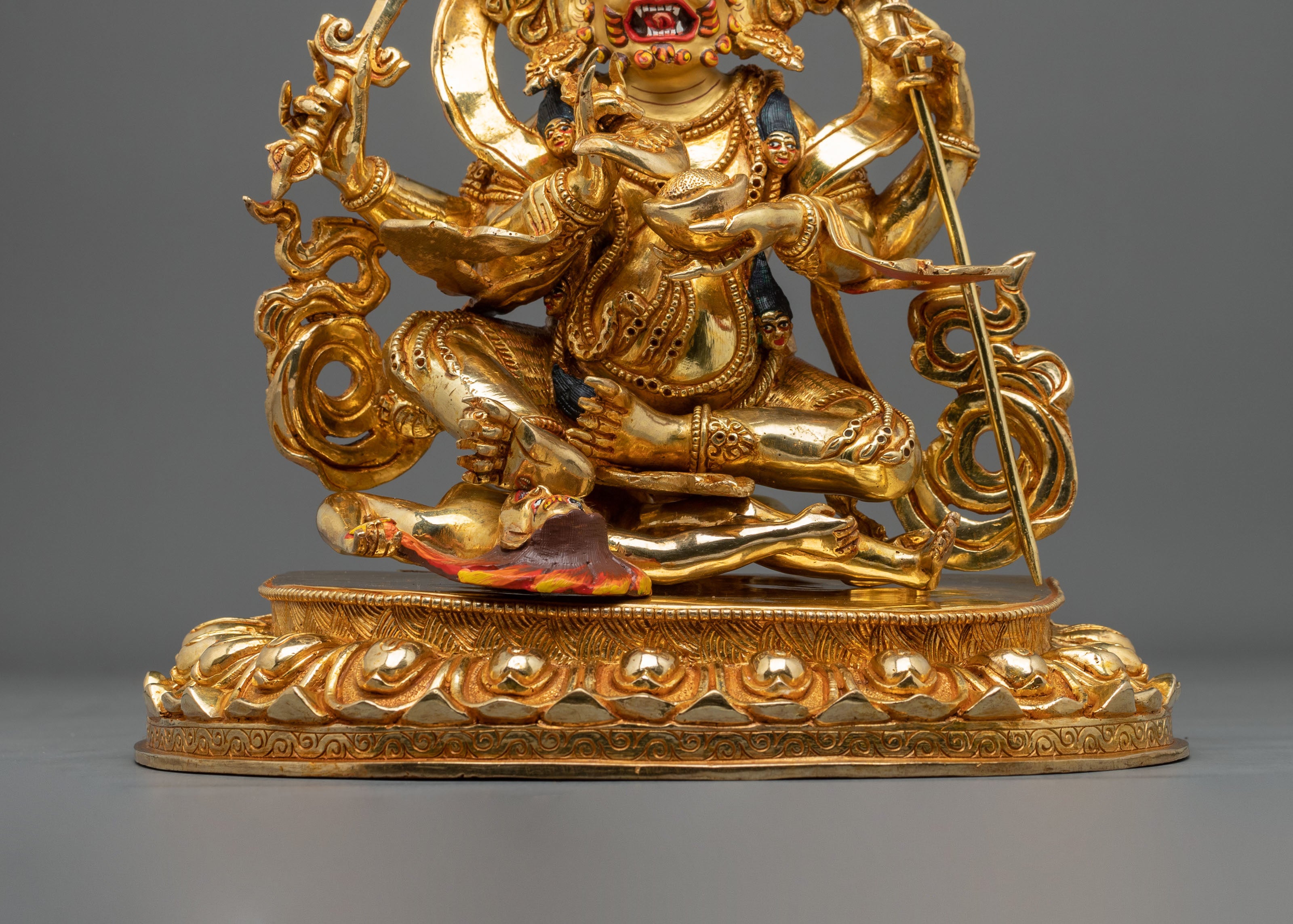 Four Armed Mahakala Statue | 34cm Copper Sculpture