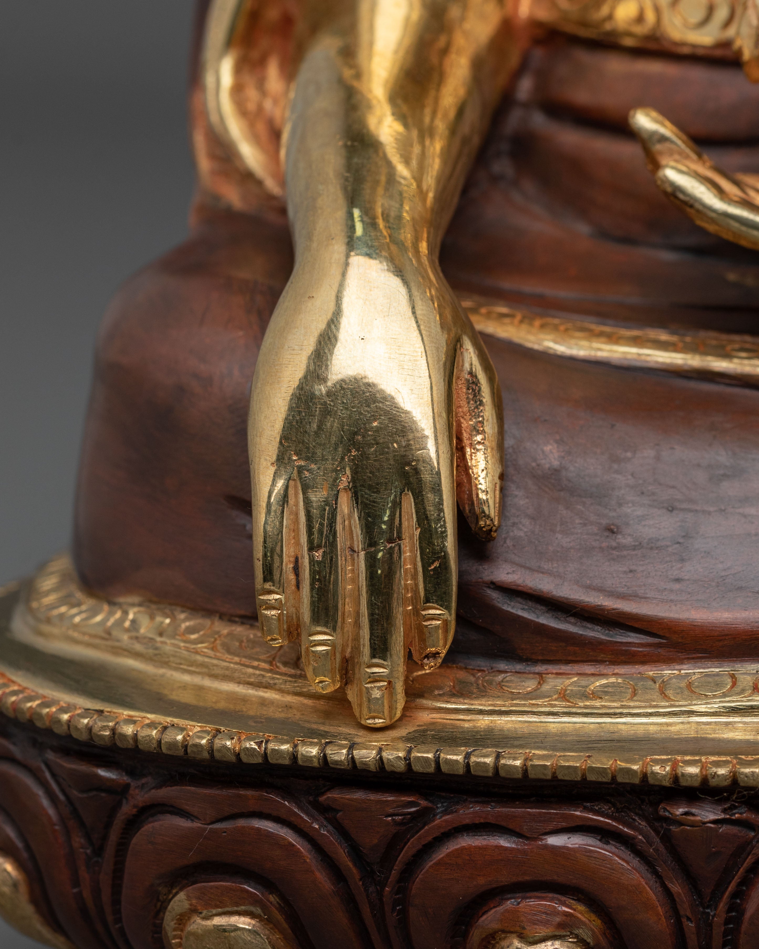 Guru Shapdum 24K Gold Coated Statue | Sacred Copper Artistry