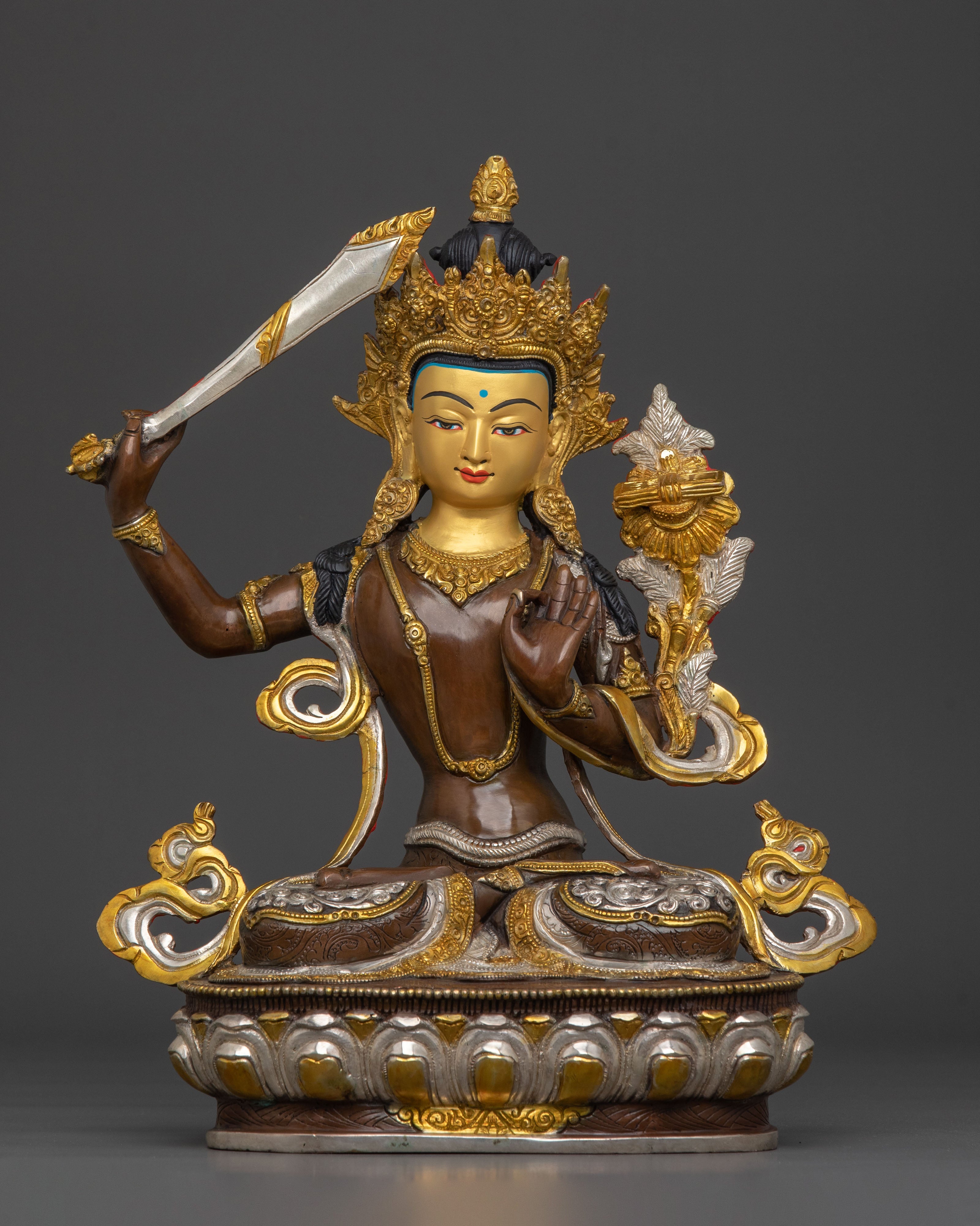 Manjushri Tibetan Buddhist Wisdom Figurine | Buddhist Shrine