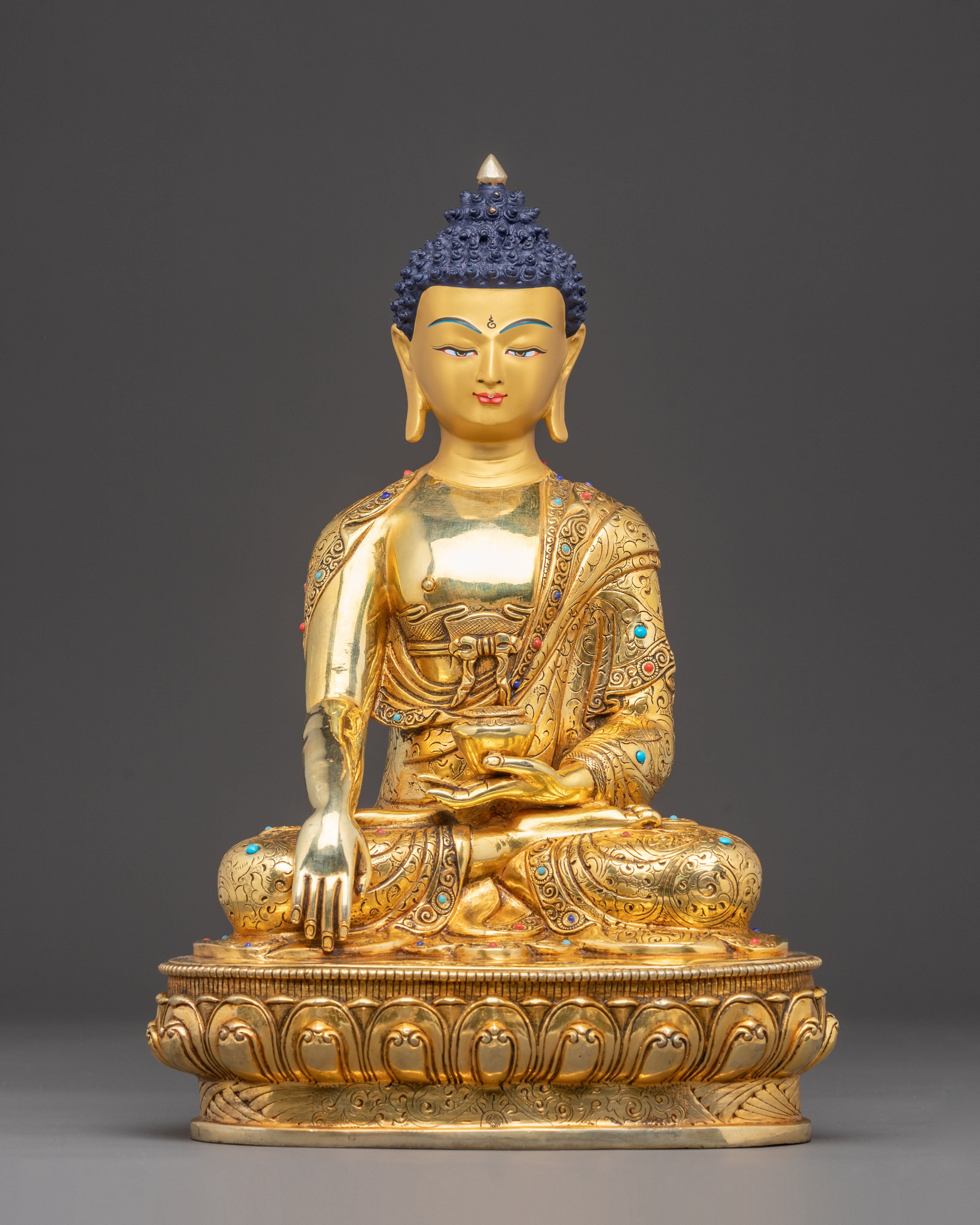 Copper Handcrafted Sculpture of Buddha Shakyamuni | Gautama Buddha Statue