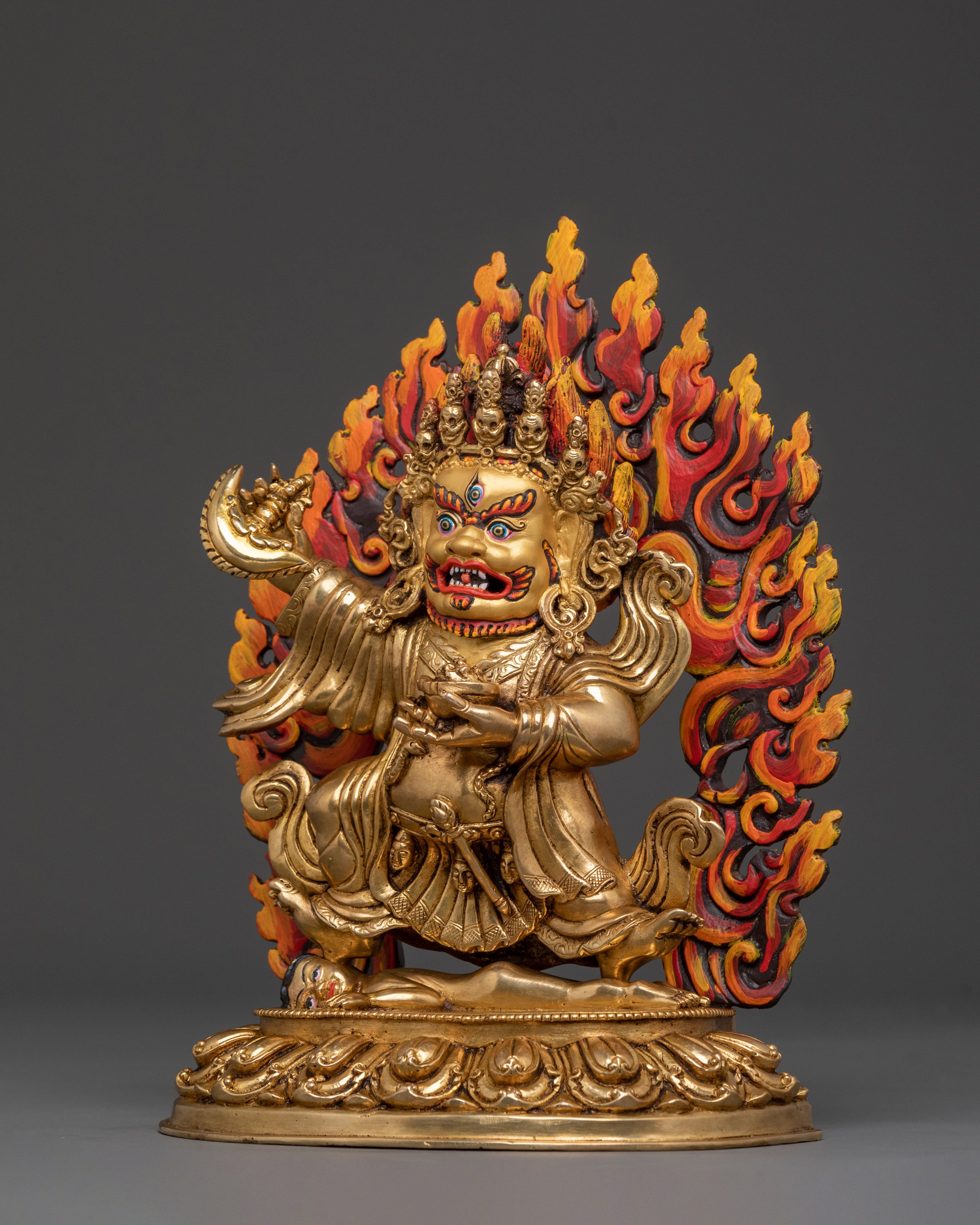 Mahakala Bernakchen Statue | 24K Gold Gilded Icon