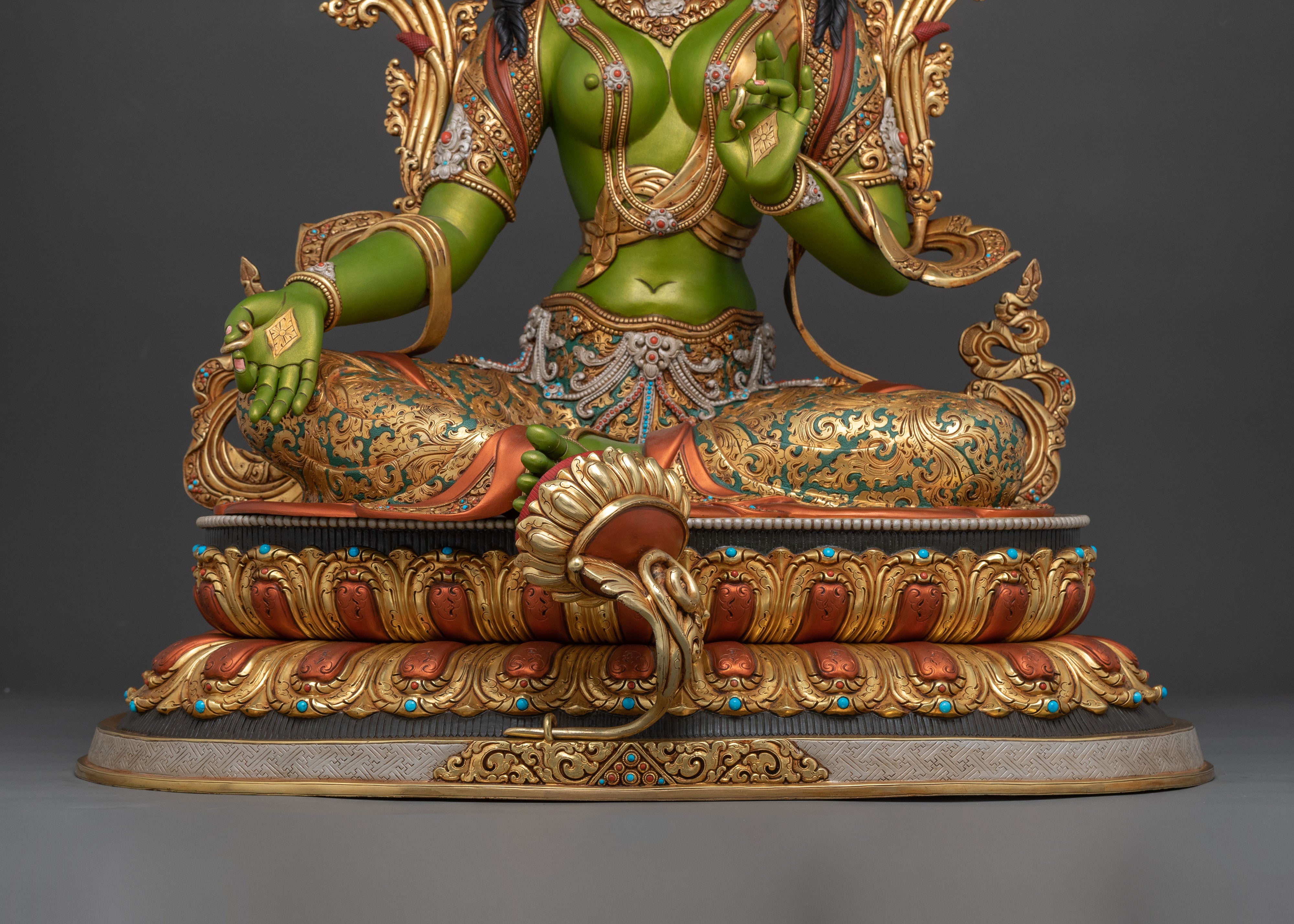 Syamatara: 24K Gold Gilded Traditional Statue