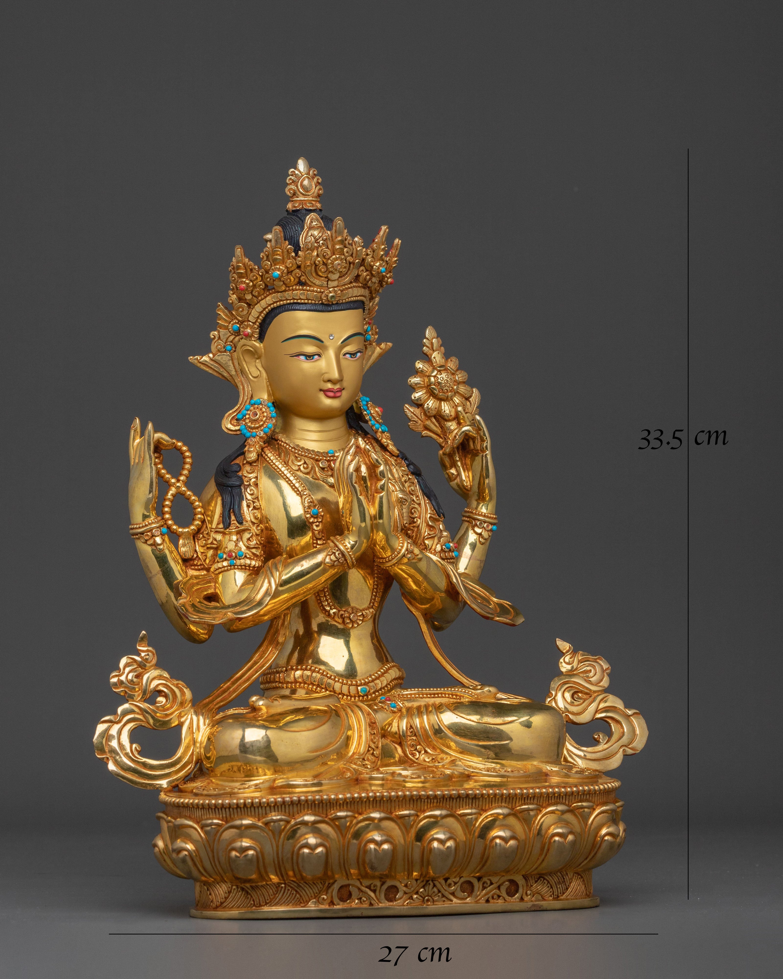Four Armed Chenrezig Sculpture | Wisdom Icon