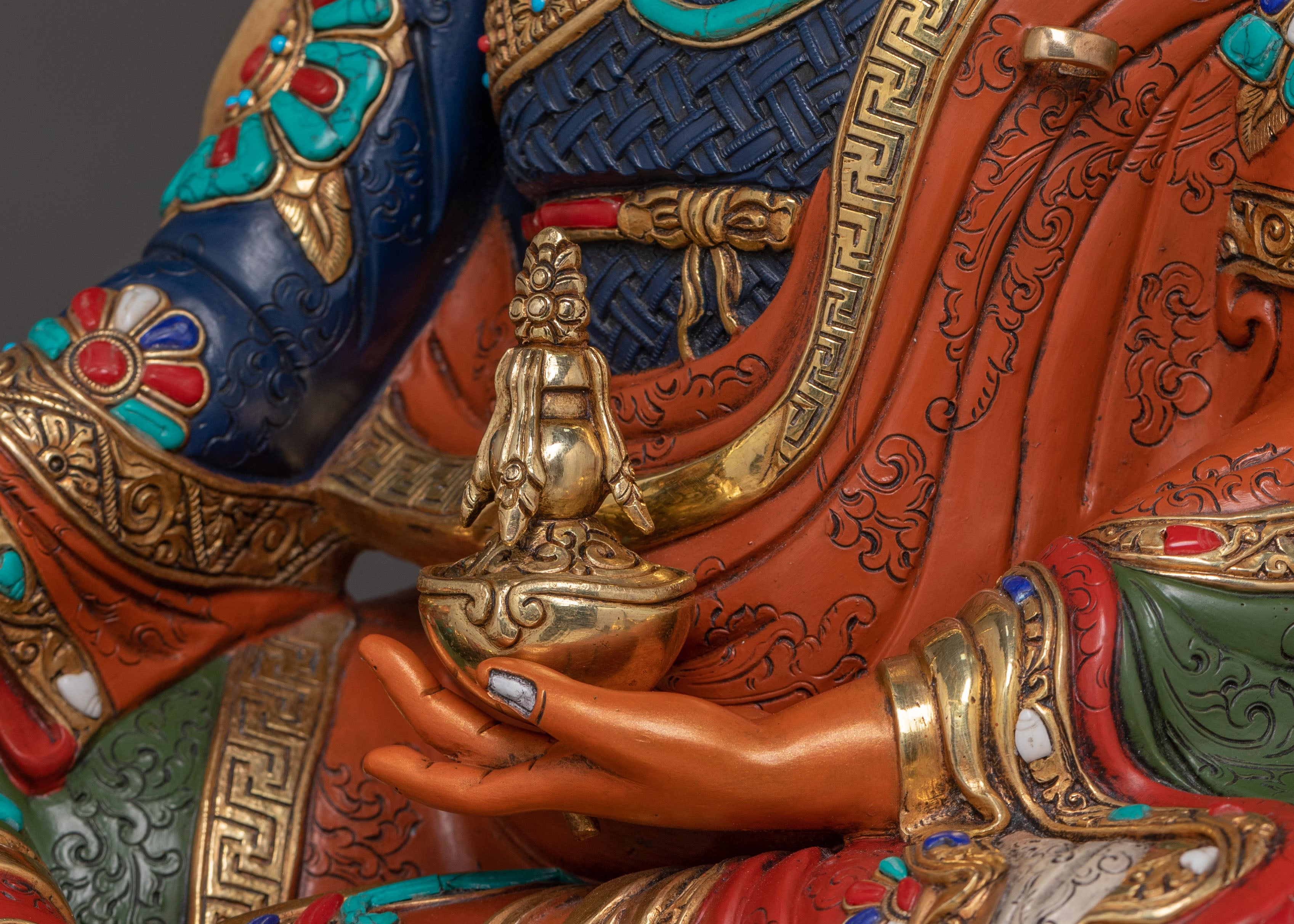 Statue of Guru Rinpoche On Throne | Wisdom Figure