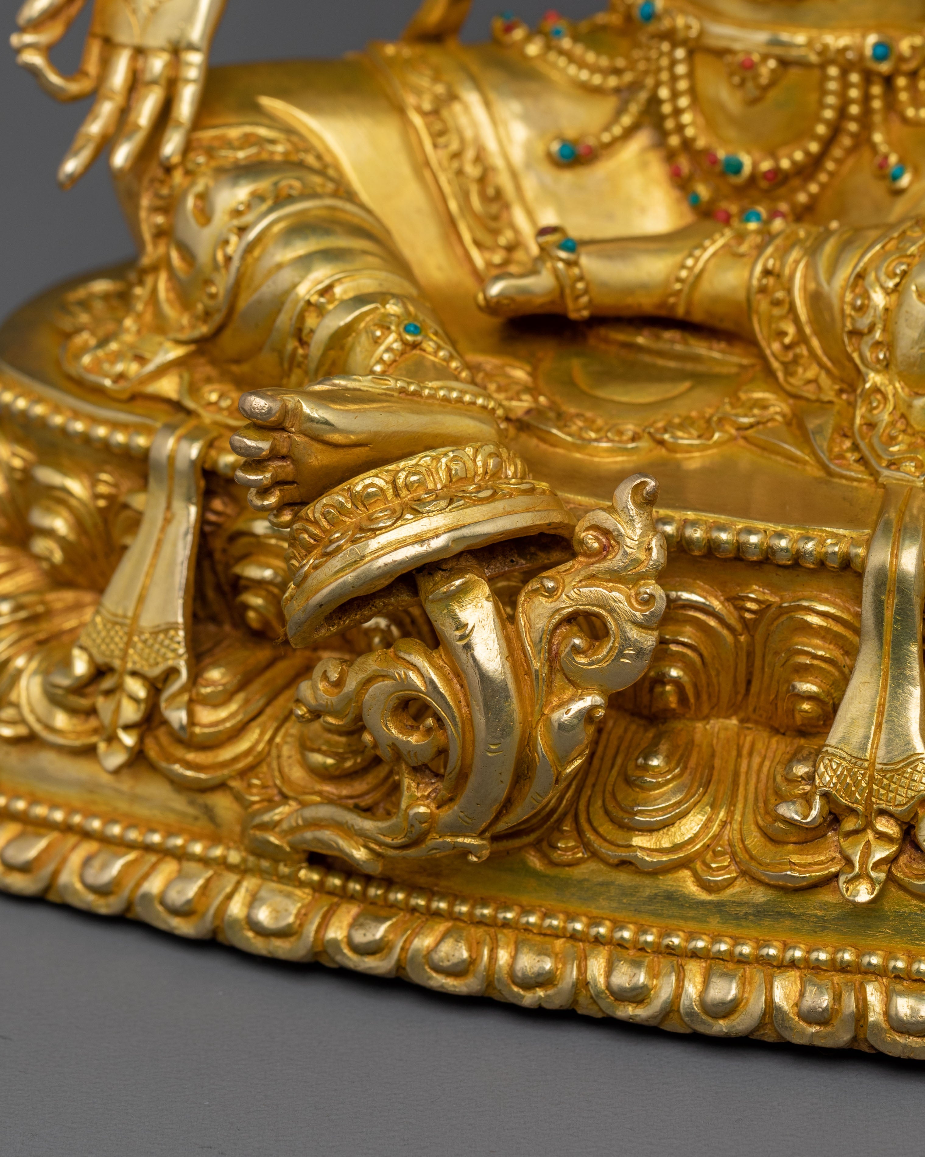 Green Tara Golden Statue | Tibetan Buddhist Icon