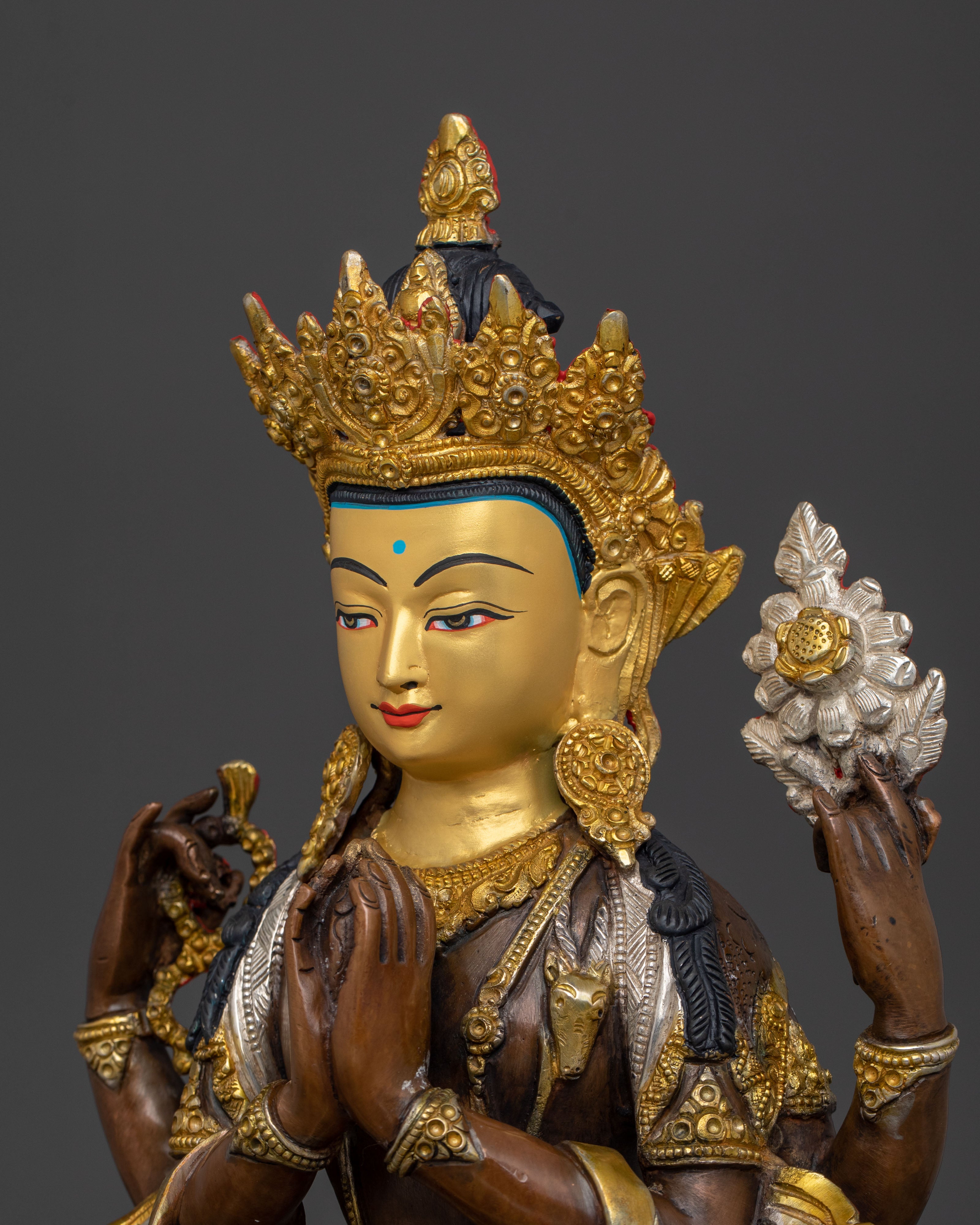 Chenrezig Four Armed Statue | Tibetan Buddhist Deity of Universal Compassion