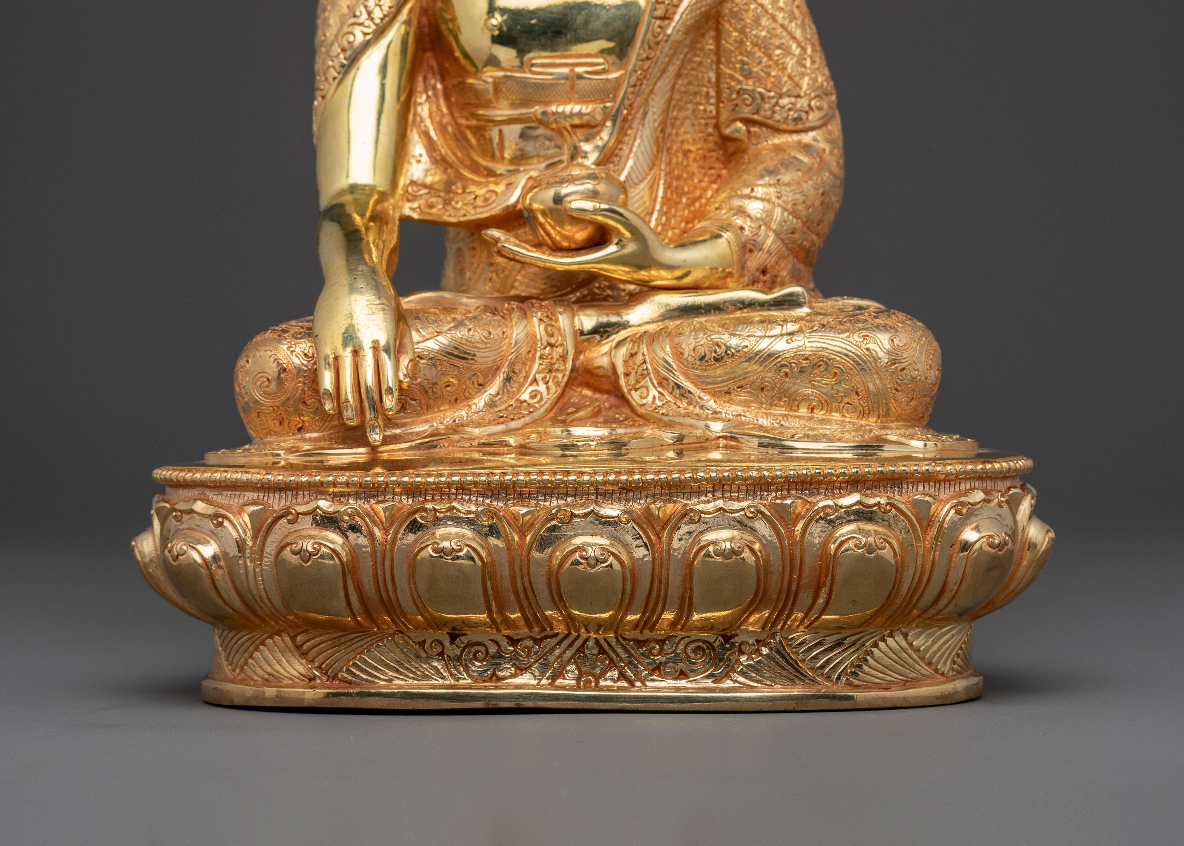 Shakyamuni Buddha Statue | 24K Gold Gilded Serenity