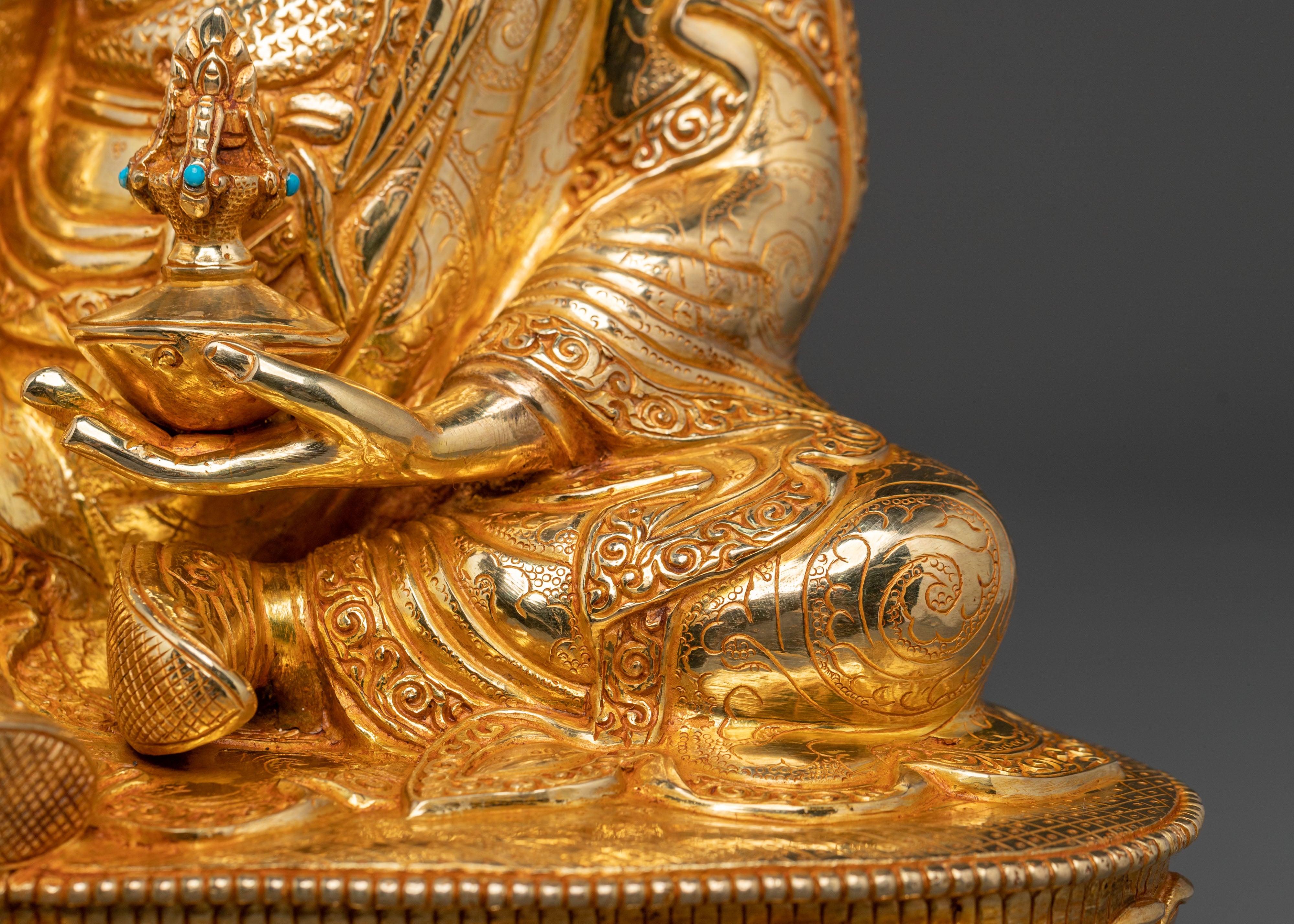 Handcrafted Guru Rinpoche Statue: Sacred Figurine