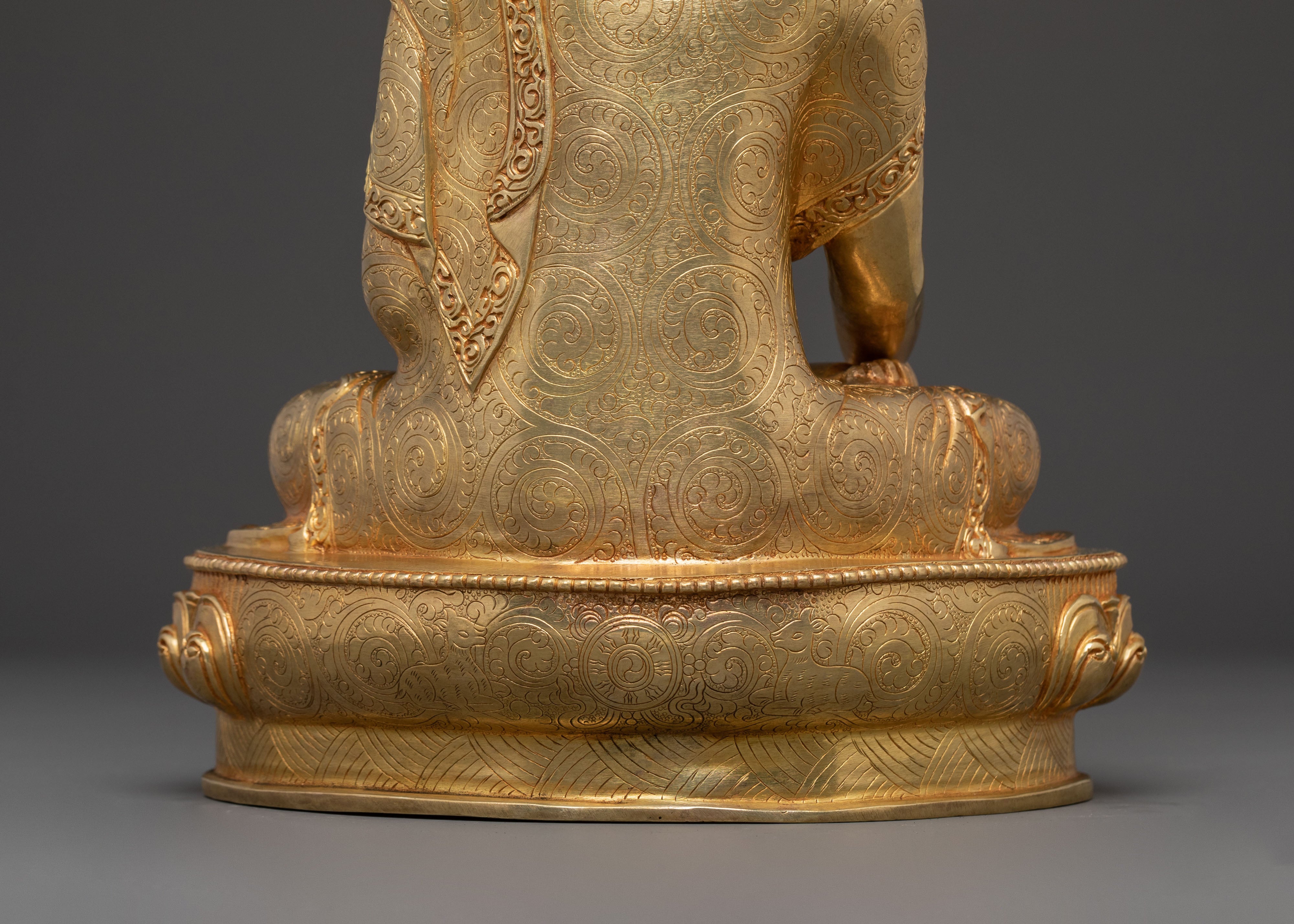 Handcrafted Shakyamuni Buddha Divine Statue - 24K Gold Gilded Statue