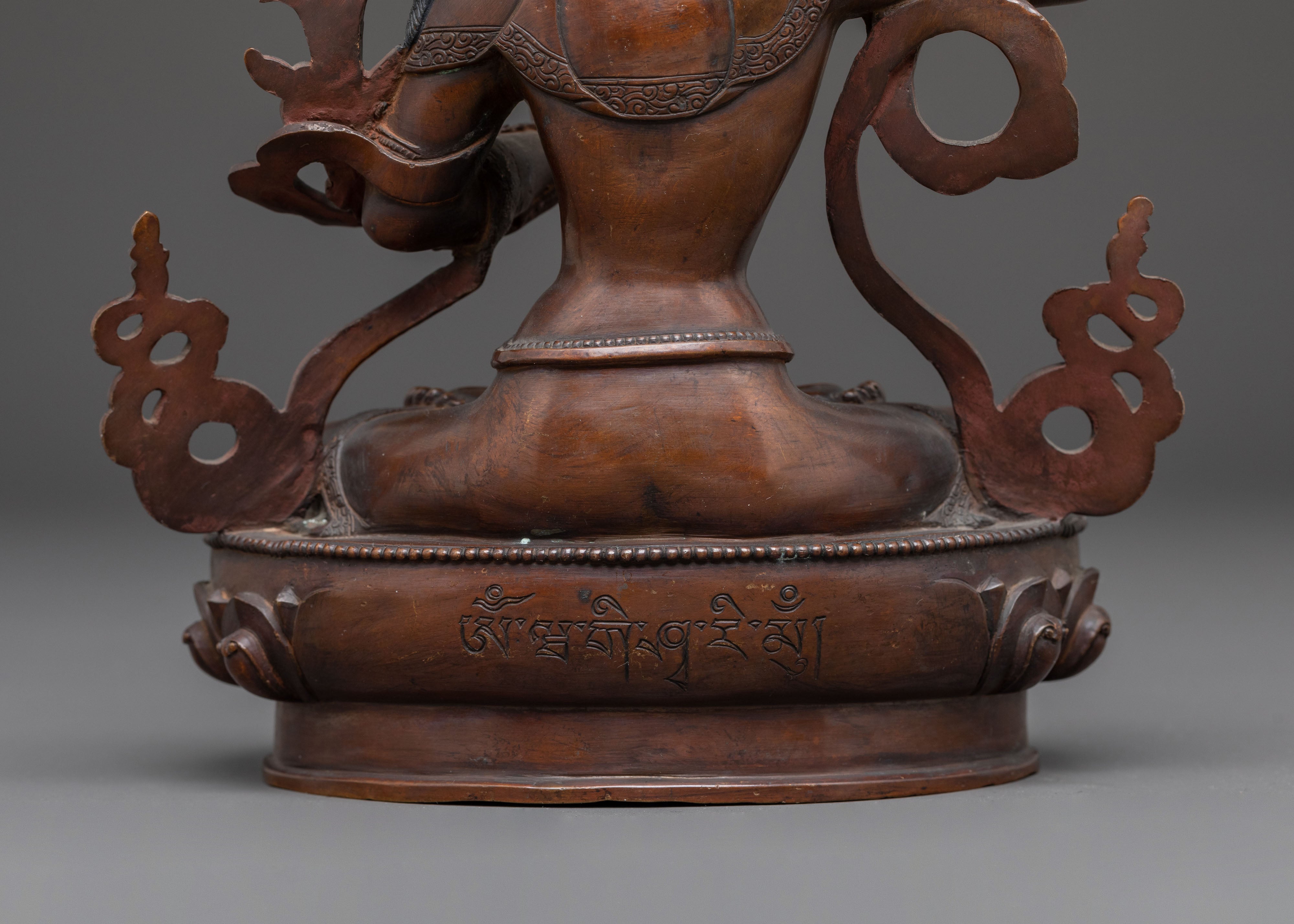 Handcrafted Manjushri Statue of Wisdom | Antique Copper Finish