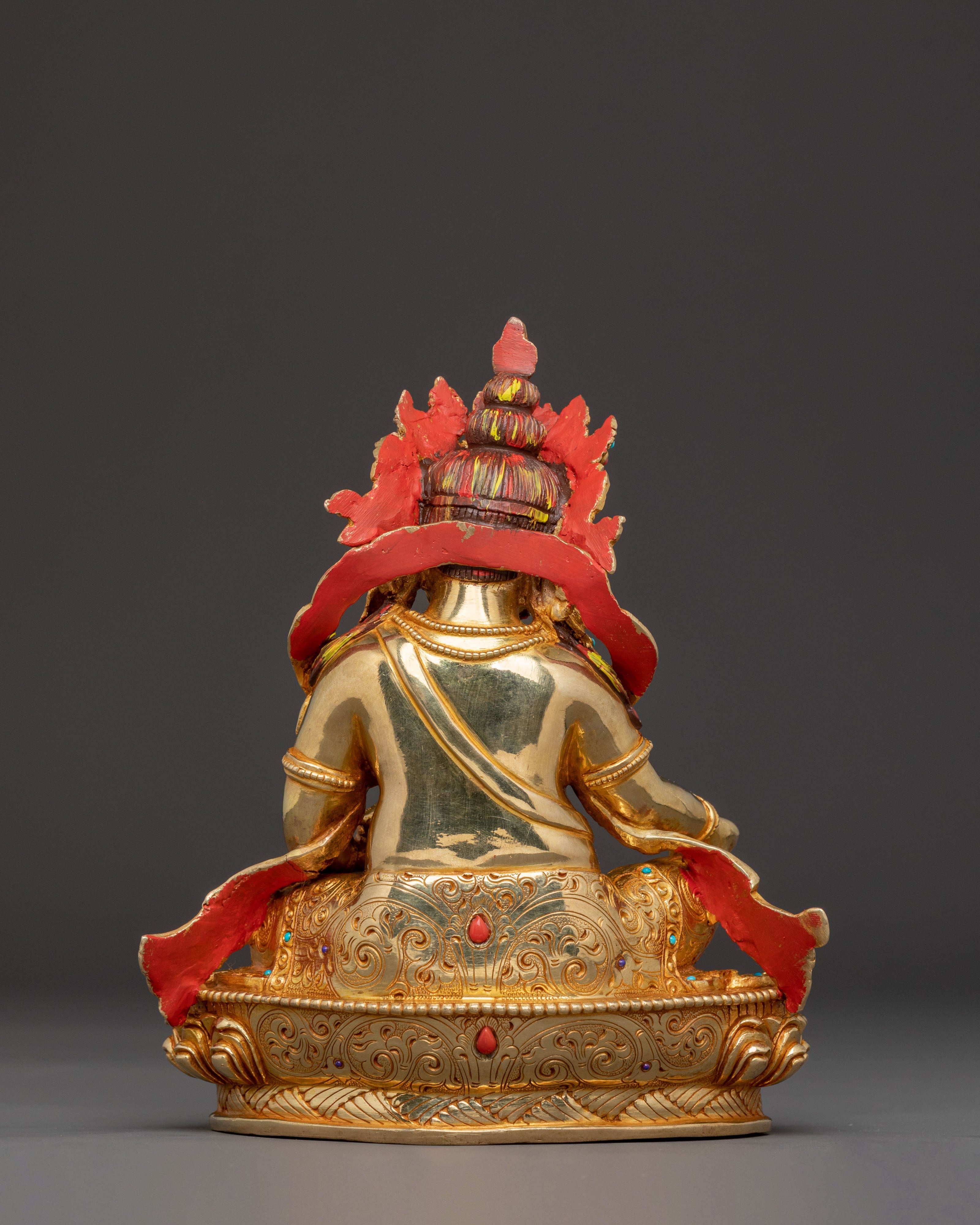 Wealth Bestowing Dzambhala Statue - Hand-Gilded Copper Art
