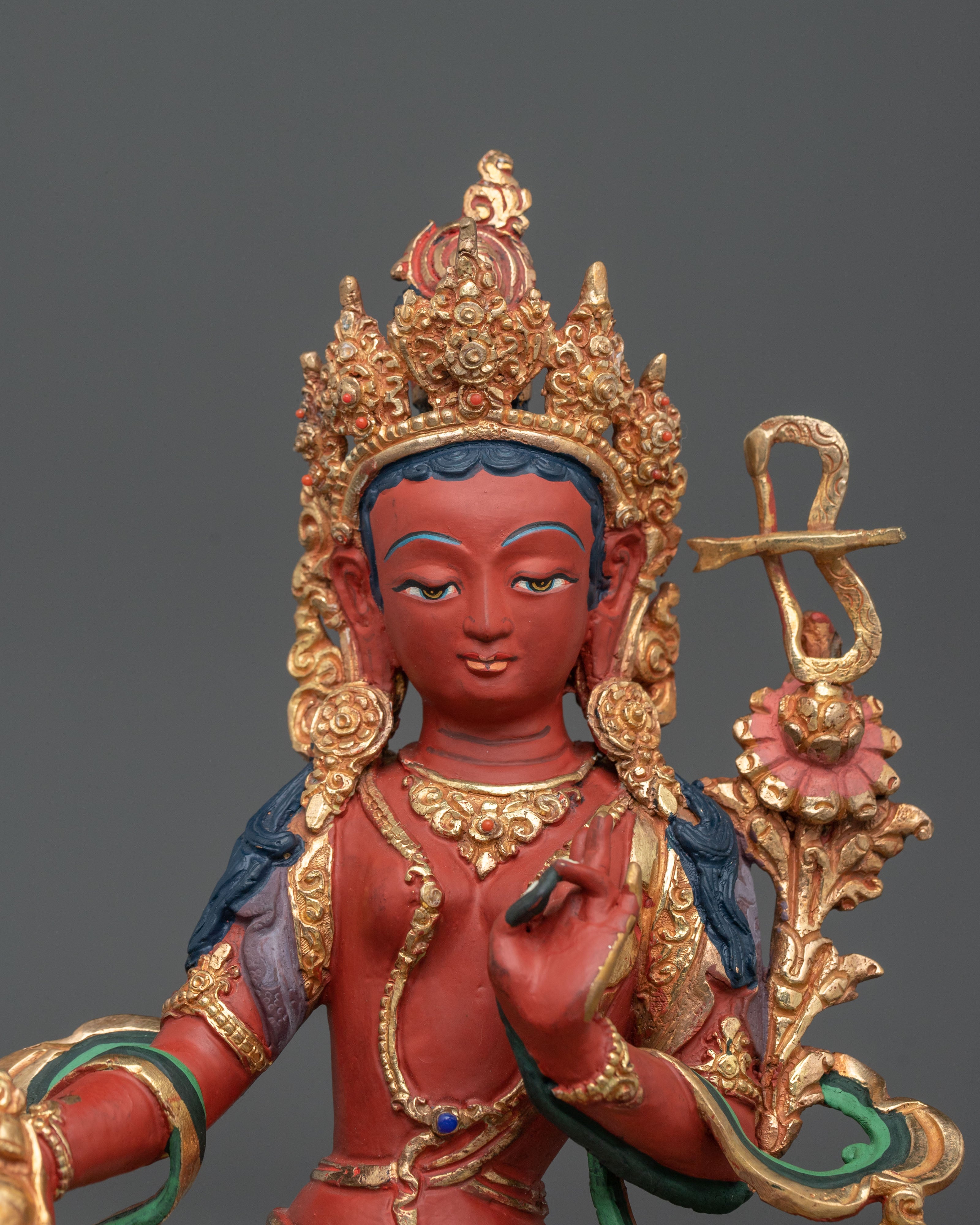 Tibetan Buddhist Red Tara Statue | Handcrafted Devotion