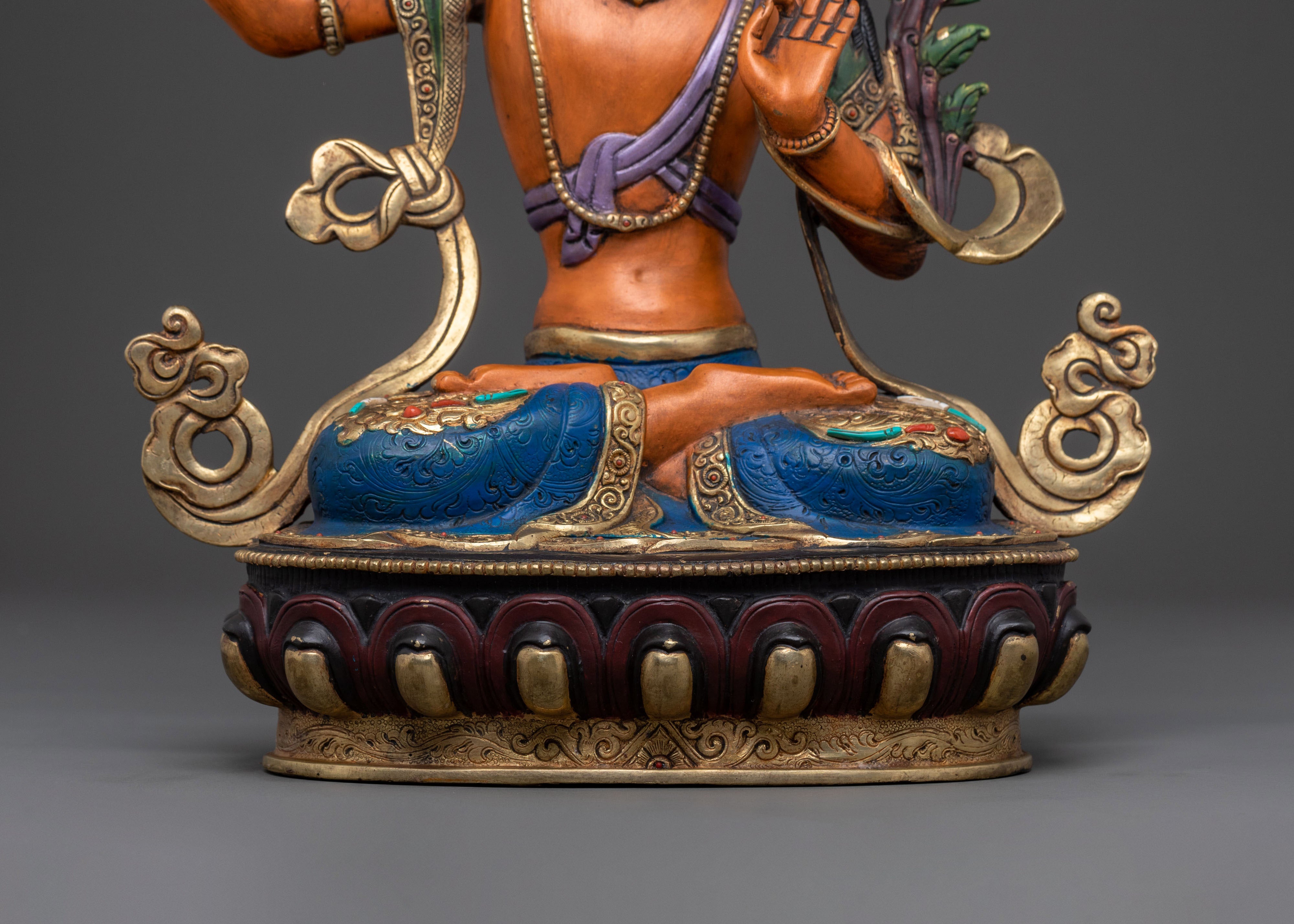 Tibetan Bodhisattva Manjushri Wisdom Statue