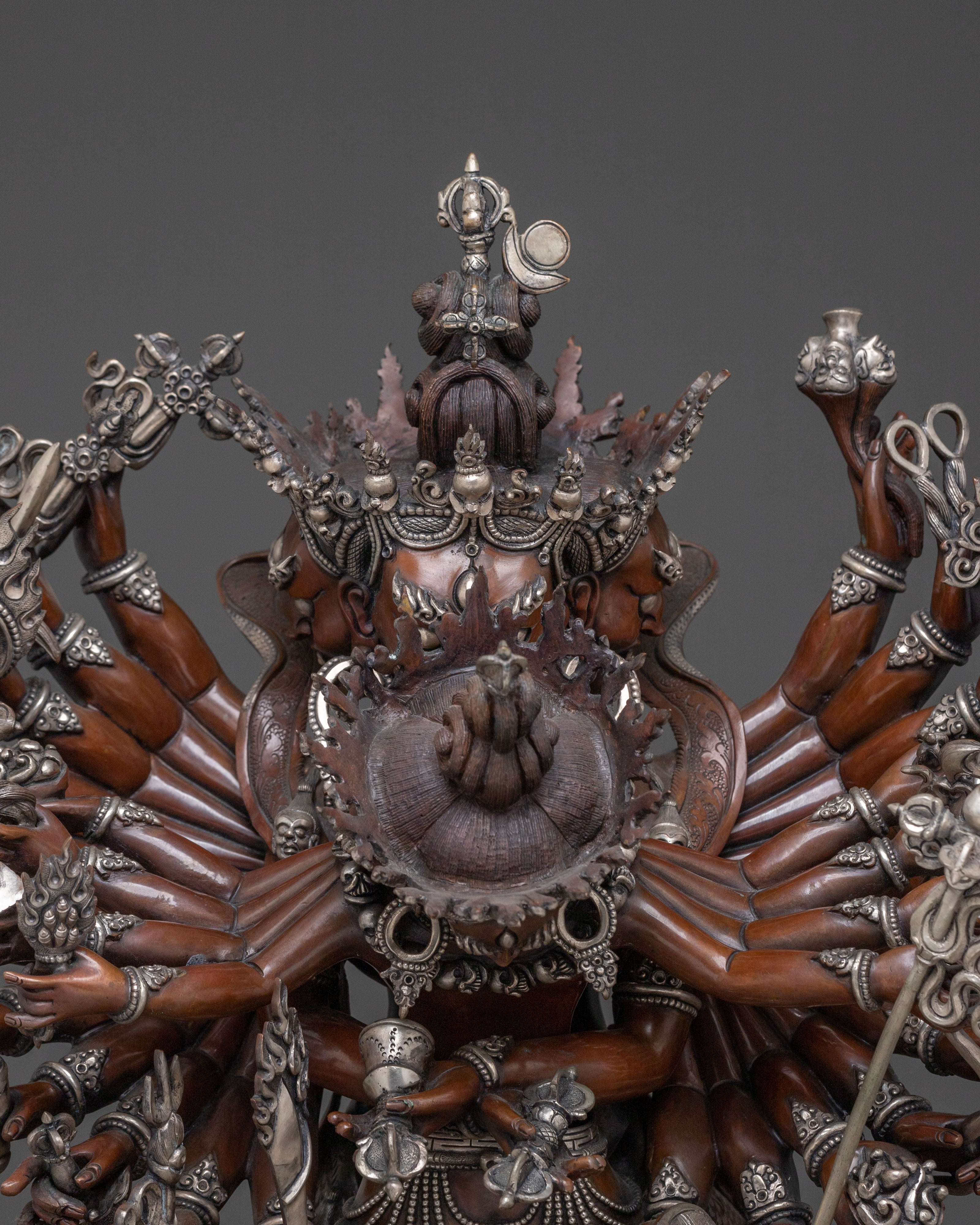 Kalachakra Handcrafted Statue | Silver-Plated Figurine
