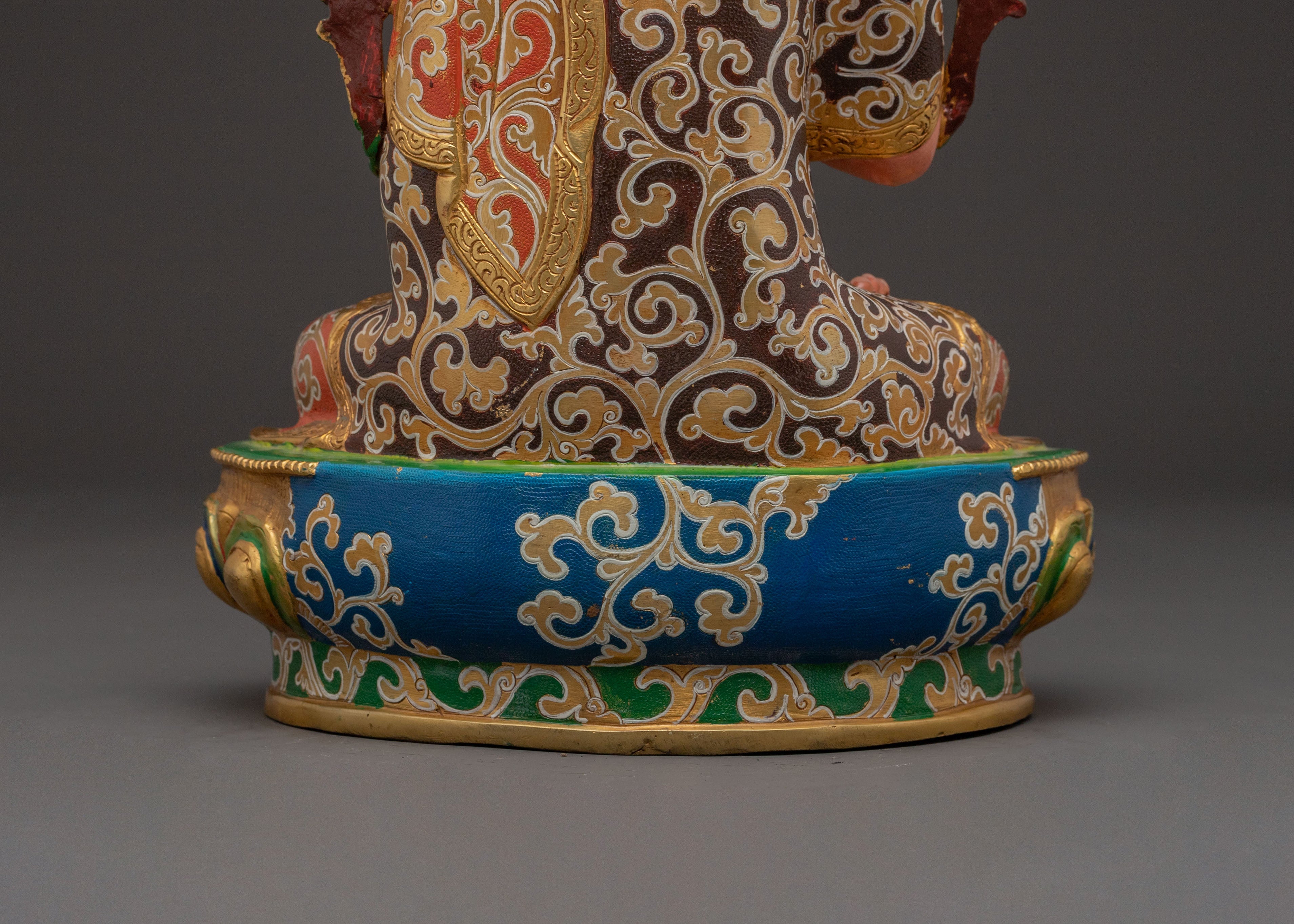 Tsongkhapa with Disciples Statue – 24K Gold Gilded Icon