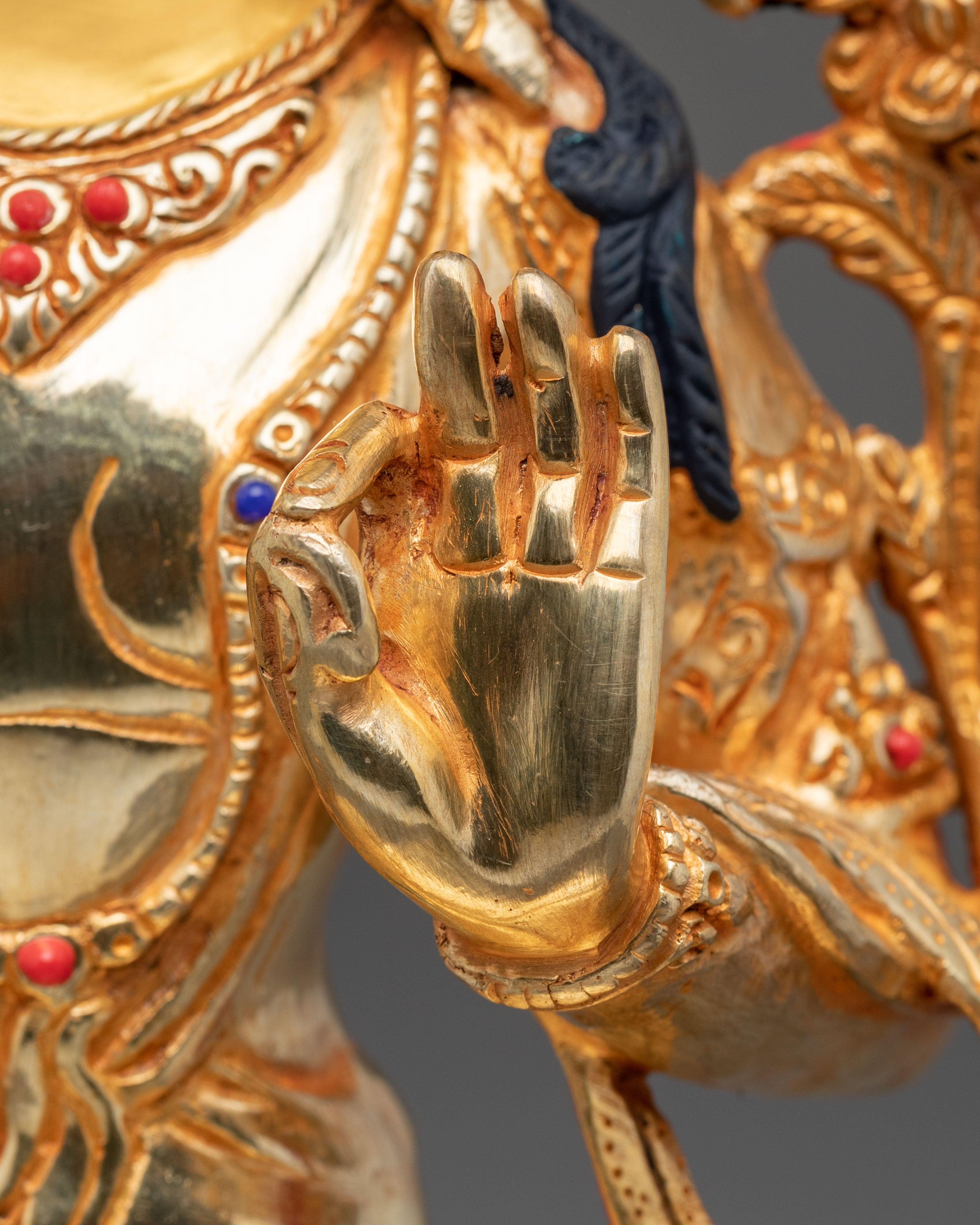Manjushri 24K Gold Plated Sculpture | Altar Decor