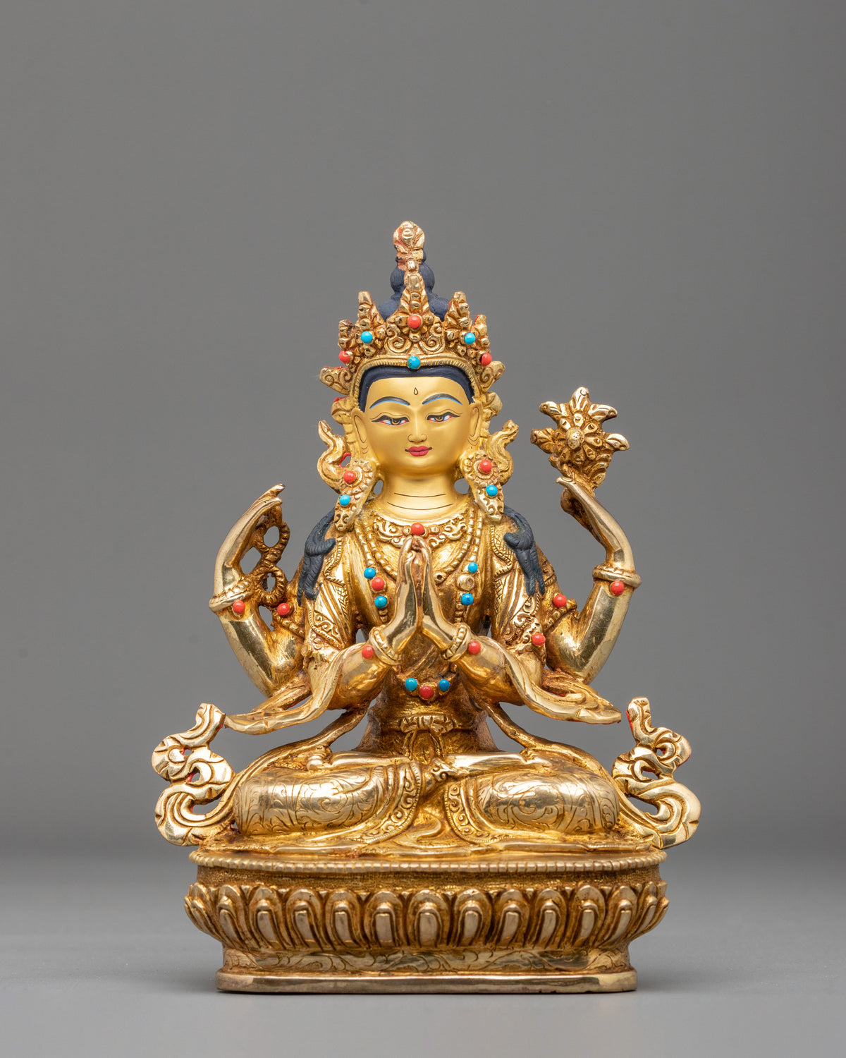 Four-Armed Chenrezig Tibetan Sculpture