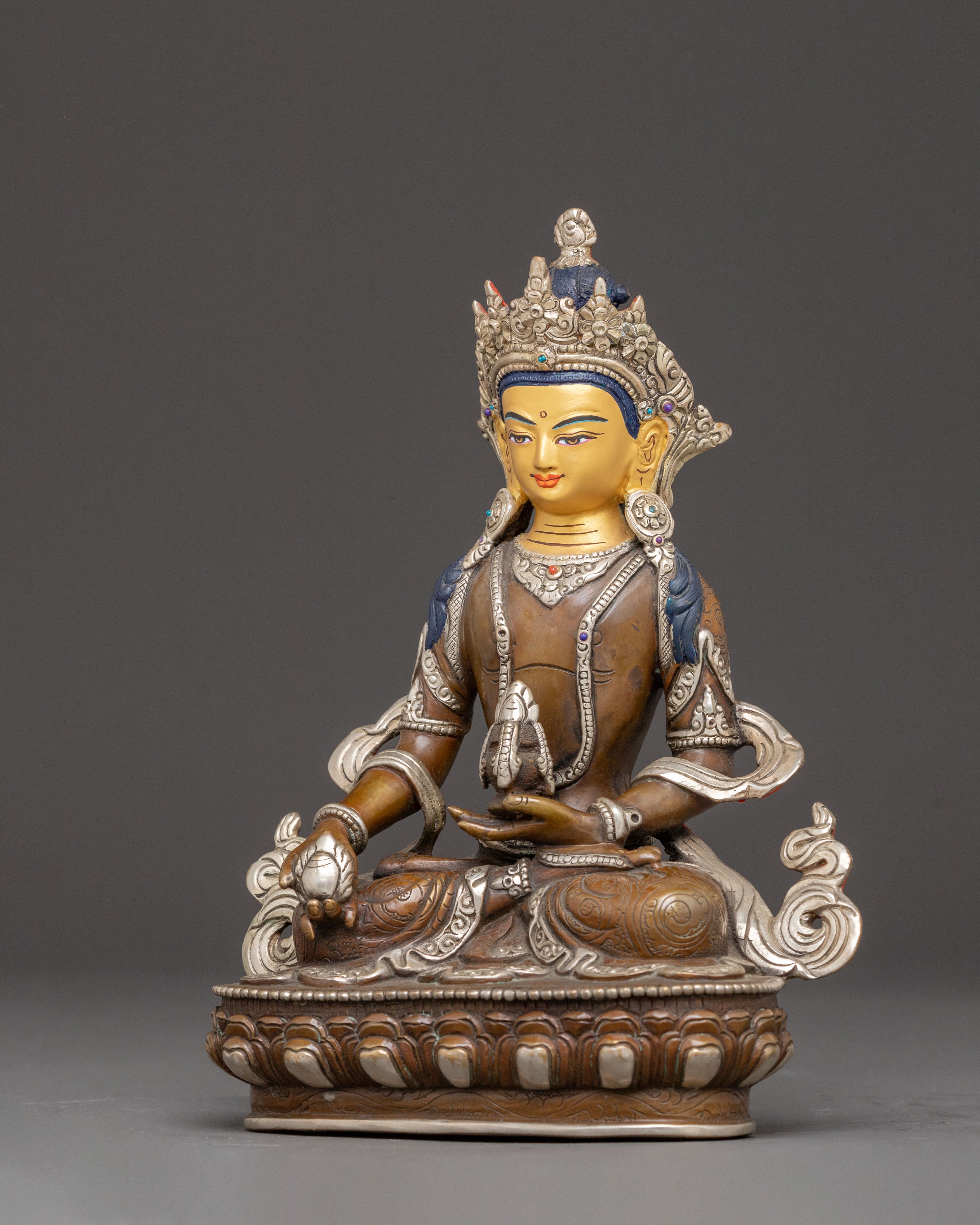 Handmade Copper Statue of Bodhisattva Ksitigarbha | Protector of Beings